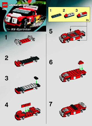 Preview for alternative construction for LEGO® Set 8655-1 - Number 1 BI, 8655