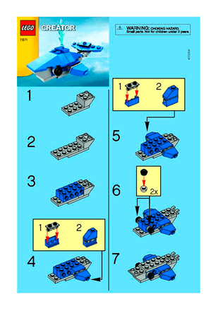 Preview for alternative construction for LEGO® Set 66208-1 - Number 3 BUILD. INSTR.  2001 7871 1/1
