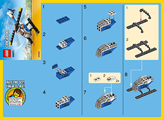 Preview for alternative construction for LEGO® Set 30471-1 - Number 2 BI 2002/ 2, 30471 V39