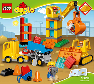 LEGO DUPLO Big Construction Site 10813 Building Set with Toy Dump Truck,  Toy Crane and Toy Bulldozer for a Complete Toddler Construction Toy Set (67