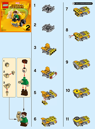 Preview for alternative construction for LEGO® Set 76089-1 - Number 3 BI 2002/2, 76089 2/3 V29
