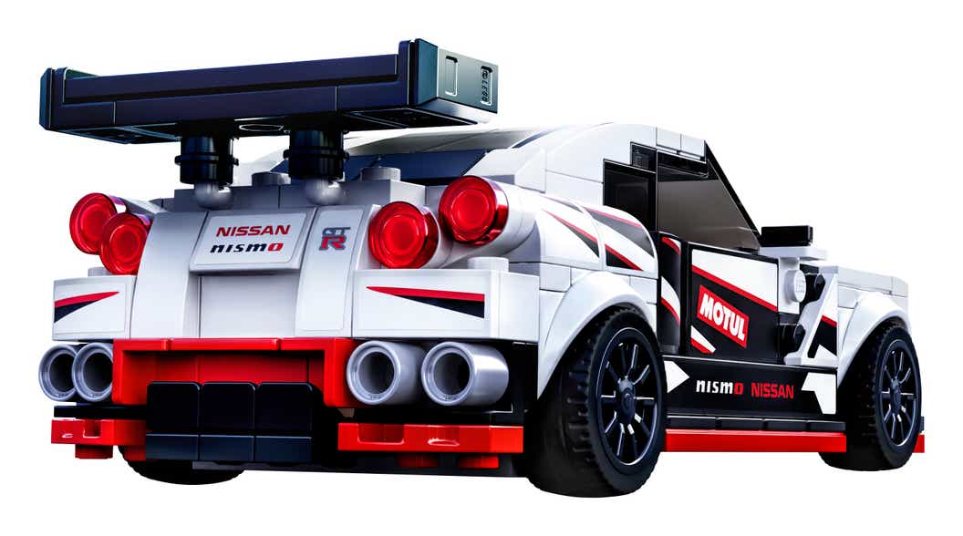 Image of rear end of LEGO Nissan GT-R NISMO model