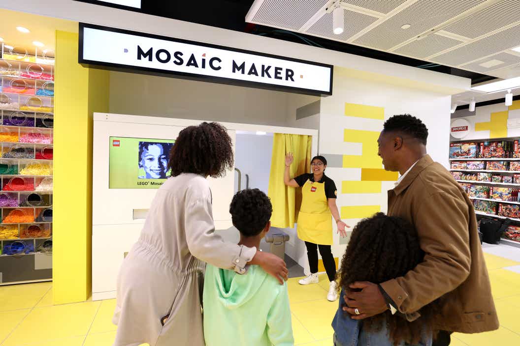 Lifestyle image of people trying out the Mosaic Maker
