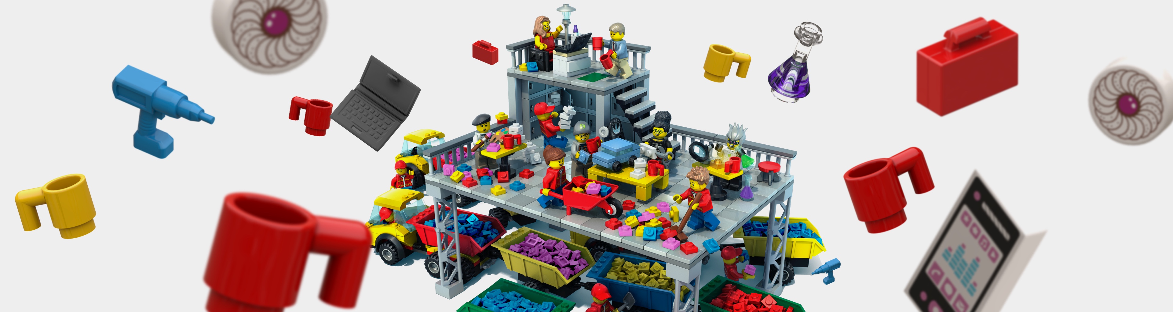 people building with legos