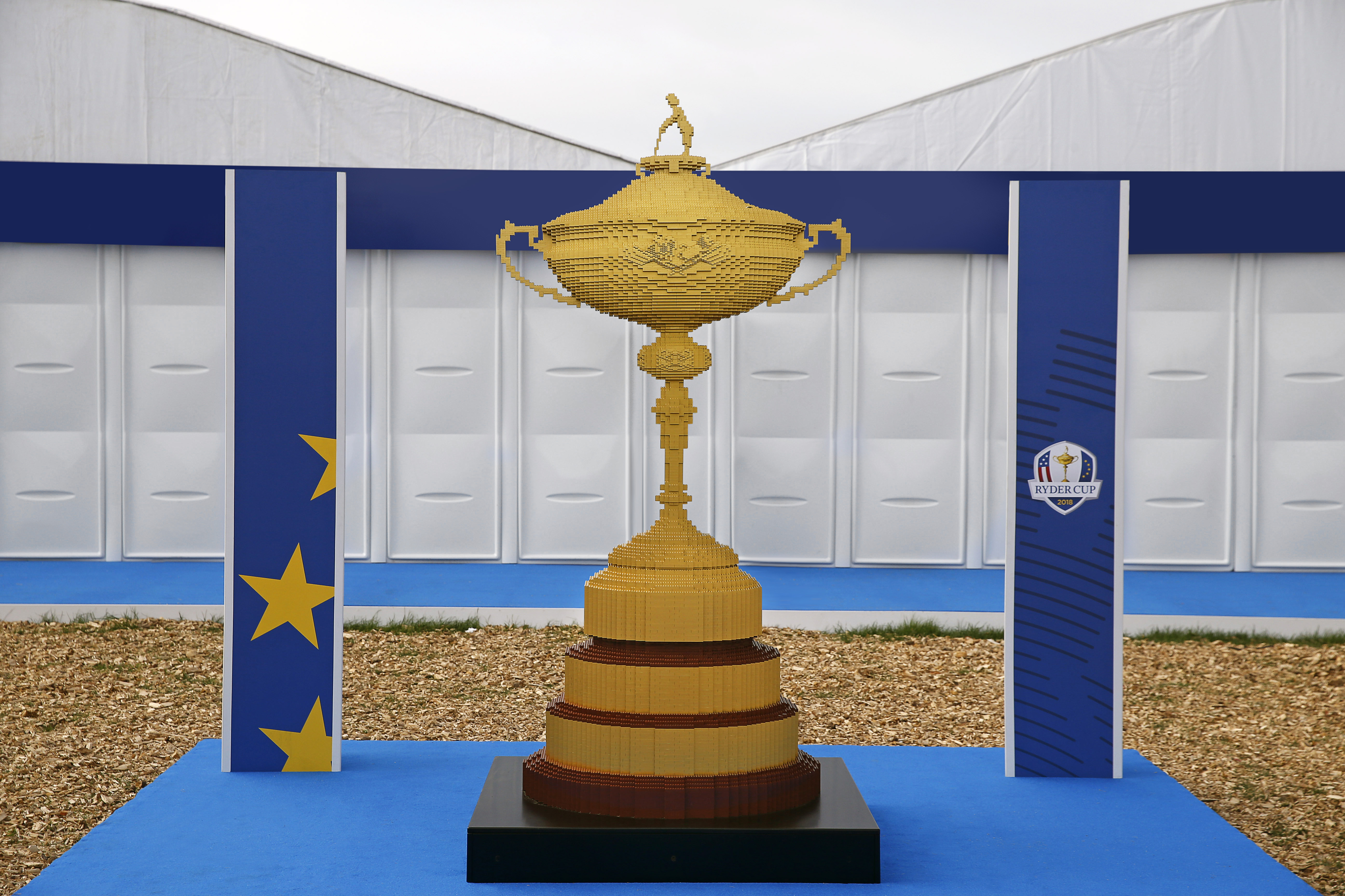 giant Ryder Cup trophy made entirely 