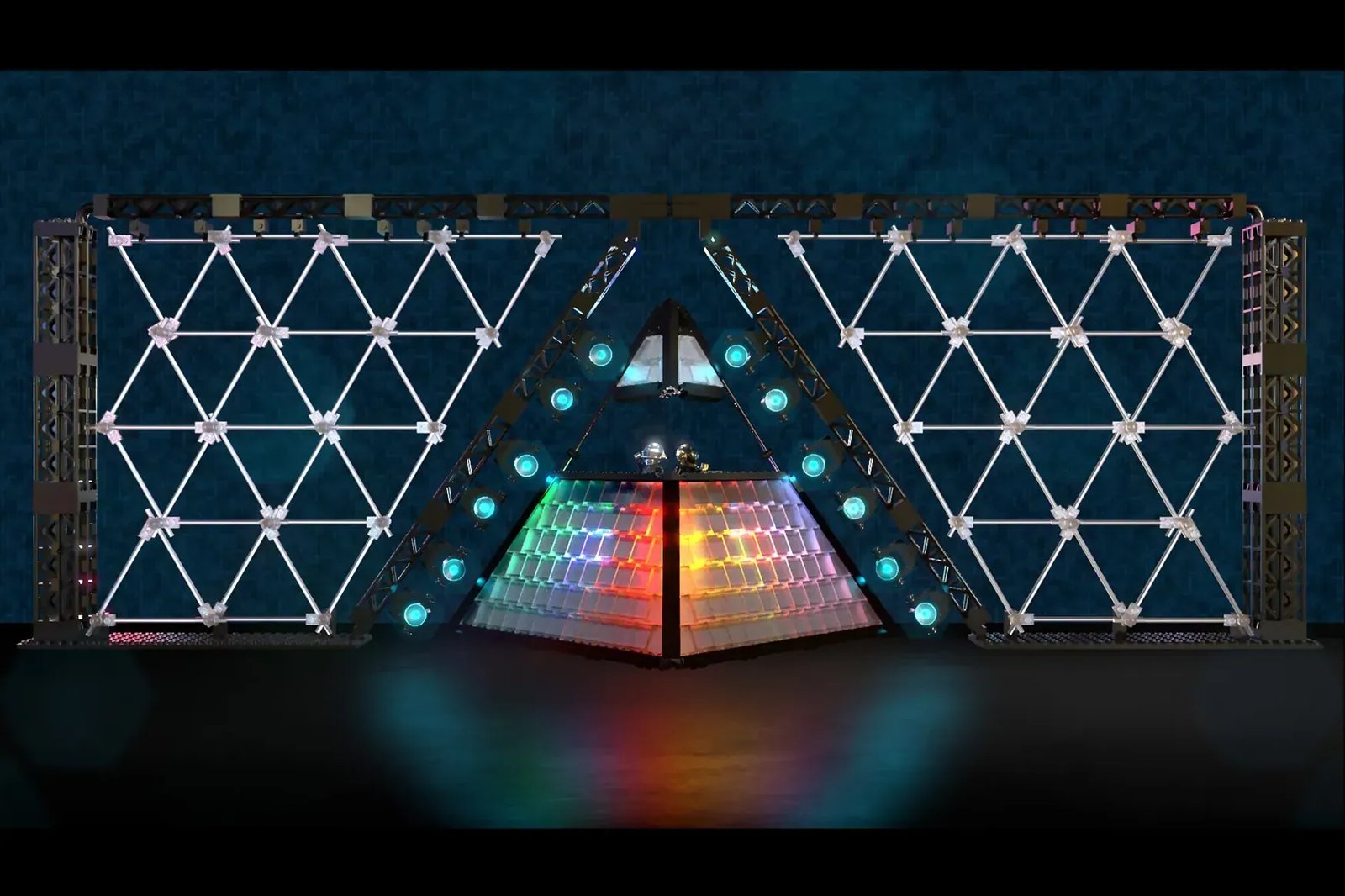 Фенският LEGO Ideas проект Daft Punk Concert с пирамидалната сцена от Alive 2007