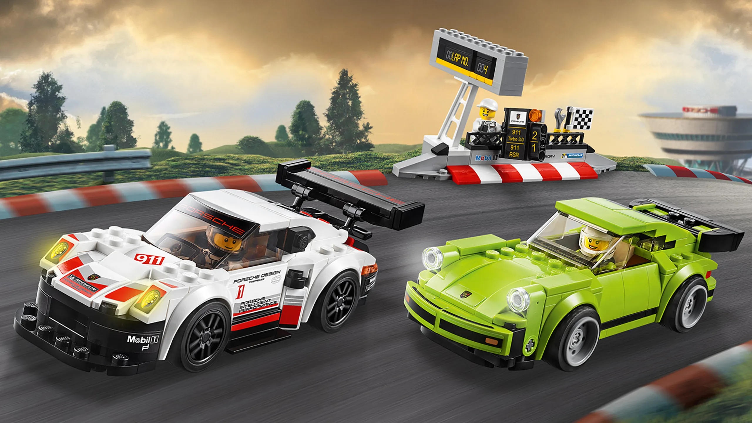 LEGO Speed Champions - 75888 Porsche 911 RSR and 911 Turbo 3.0 - Head to the track for an action-packed race between the LEGO® Speed Champions Porsche 911 RSR and 911 Turbo 3.0 cars.