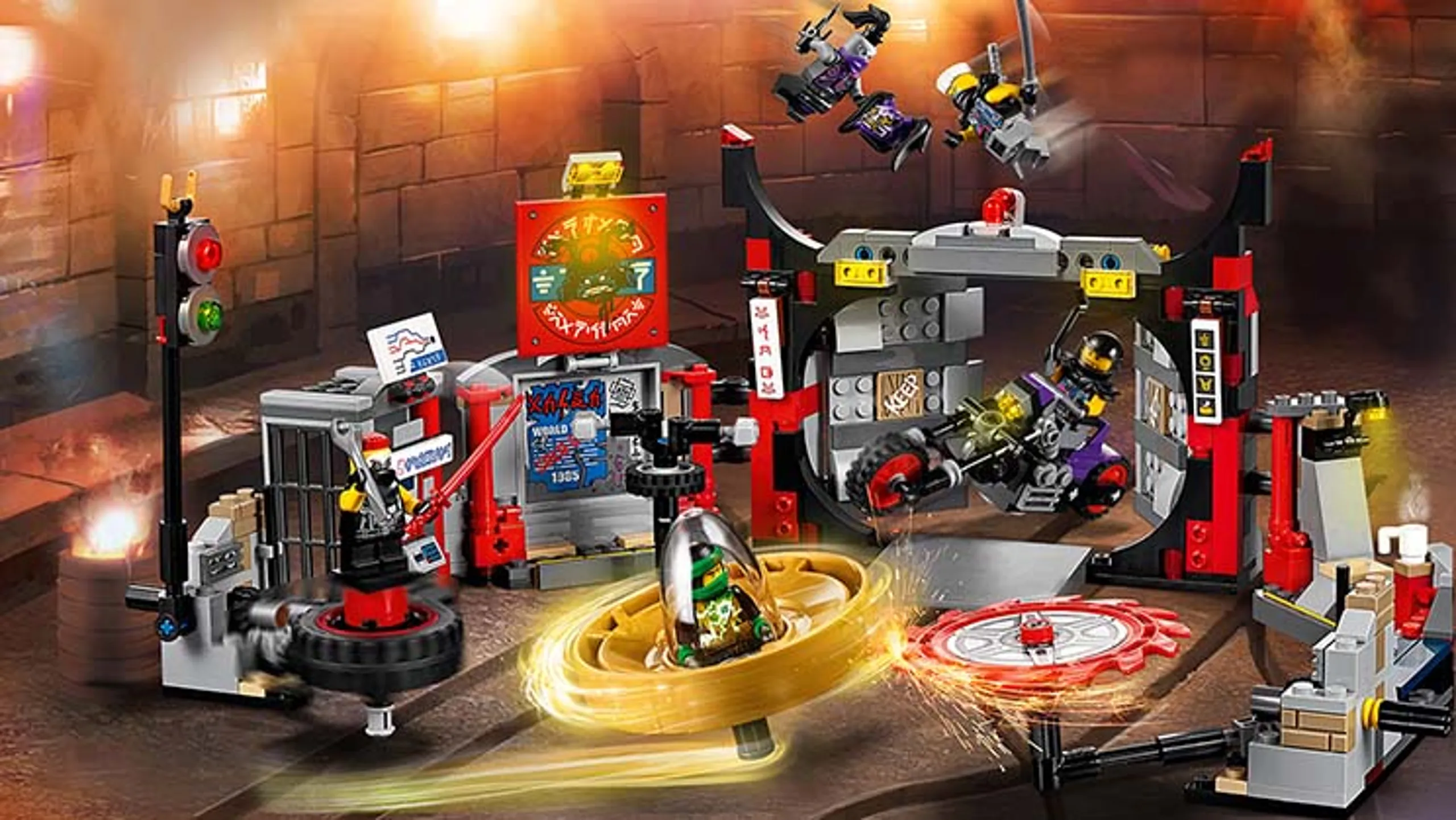LEGO NINJAGO S.O.G. Headquarters - 70640 - Activate Lloyd’s Spinjitzu spinner to spin or roll into action.