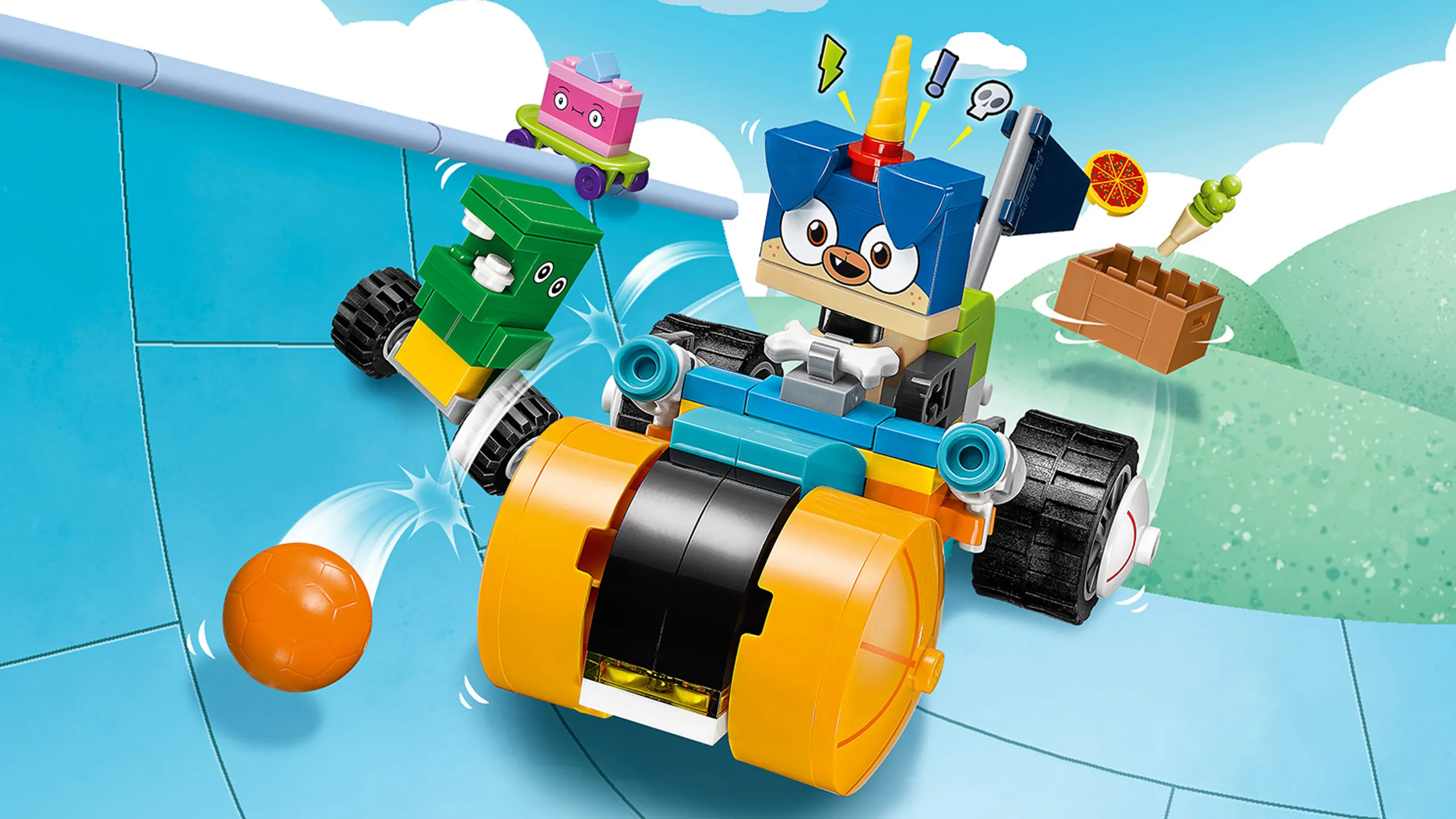 LEGO Unikitty - 41452 Prince Puppycorn Trike - Speed through Unikingdom on this Trike in high speed with friends Dino dude and Kick Flip while you shoot with sparkle matter.