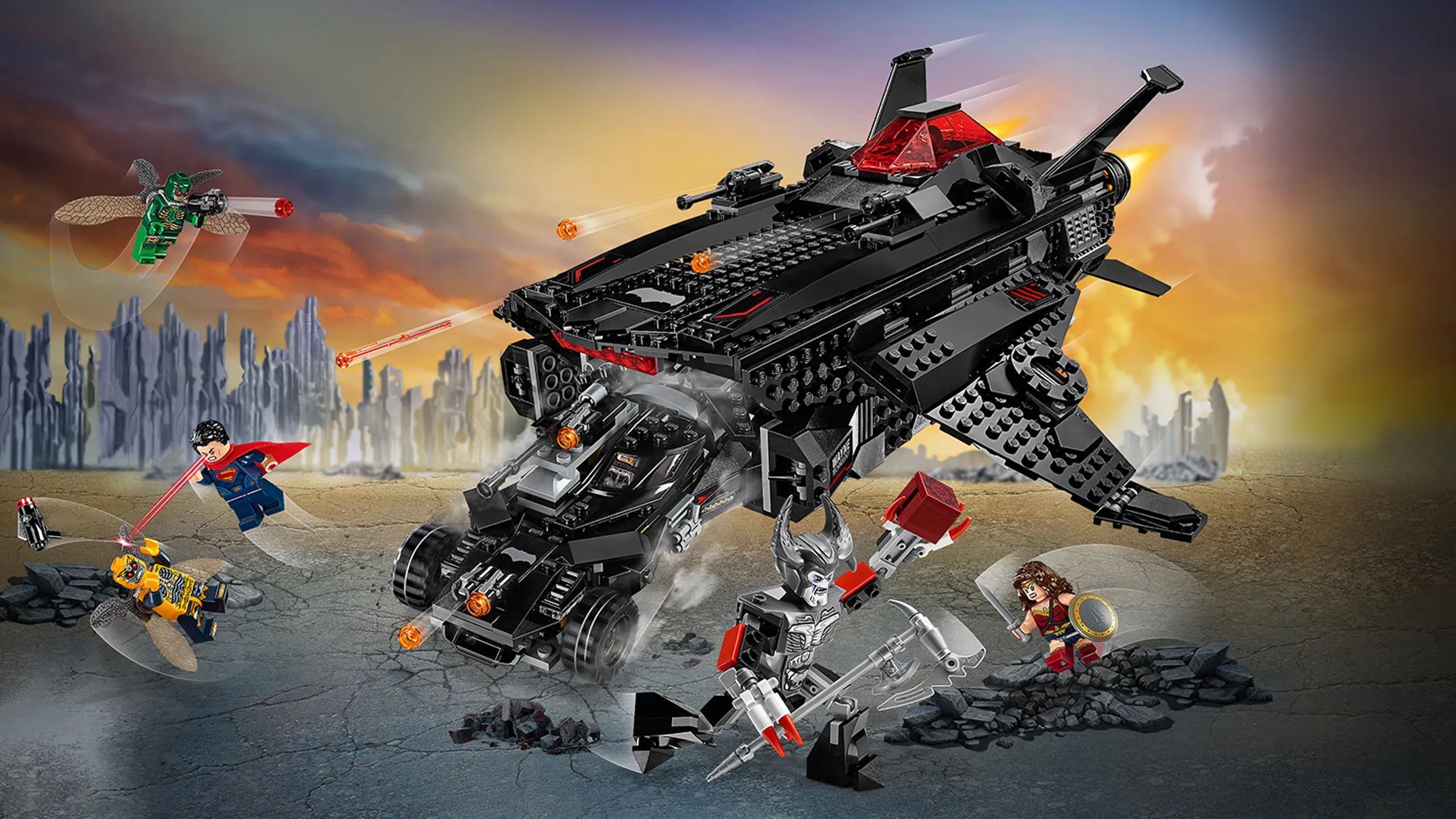 LEGO Super Heroes - 76087 Flying Fox: Batmobile Airlift Attack - Join the Justice League mission to defeat Steppenwolf and the Parademons with the Flying Fox and super-human powers.