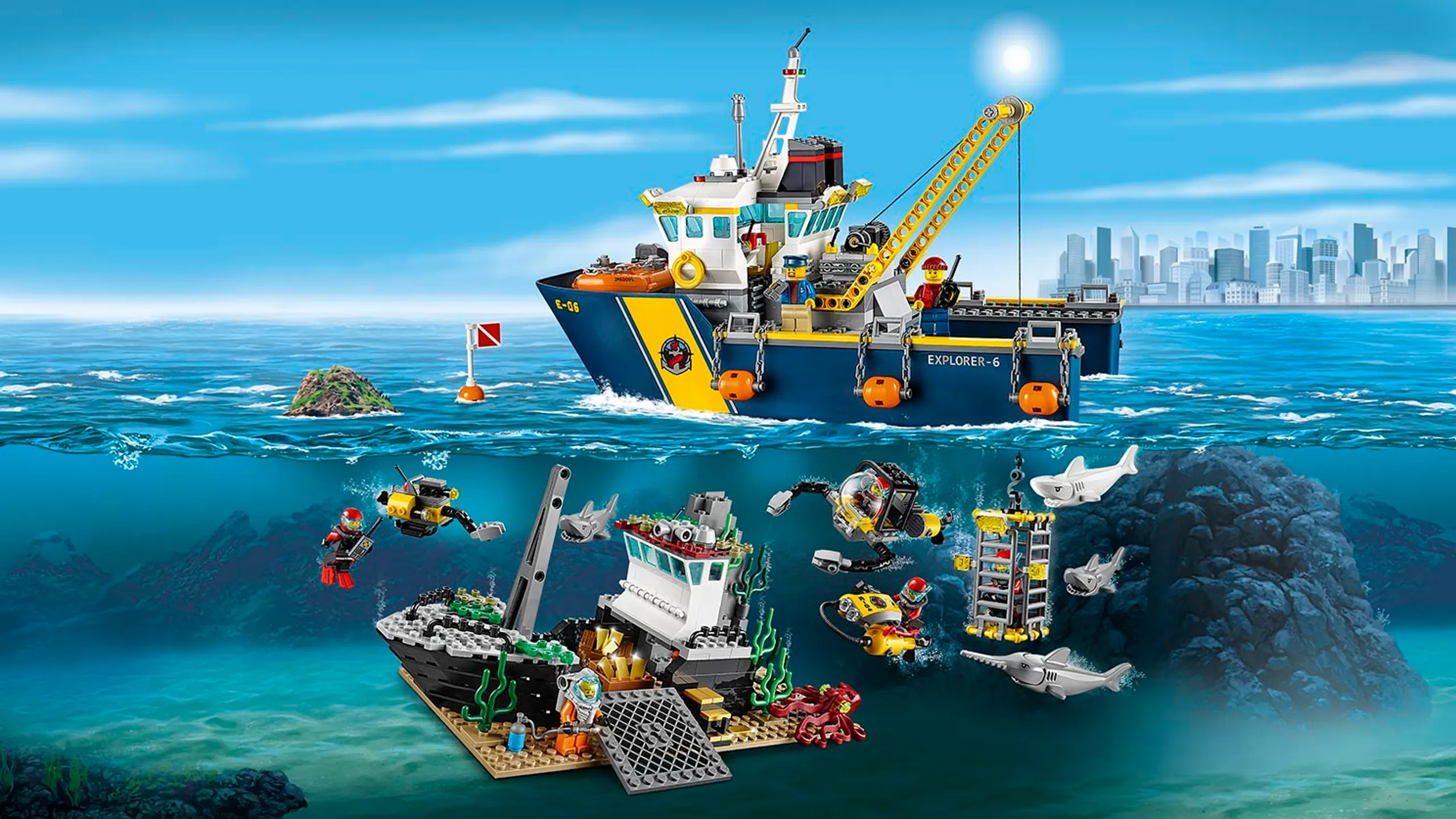 LEGO City exploration adventure at sea - Deep Sea Exploration Vessel 60095