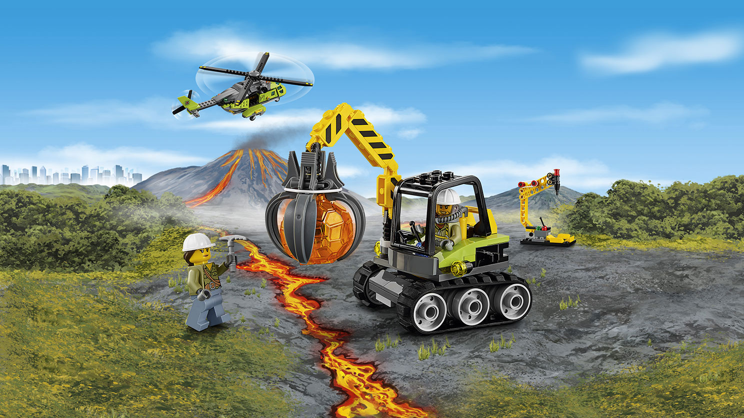 火山調査隊のヘリコプター 60123 - レゴ®シティ セット - LEGO.comキッズ