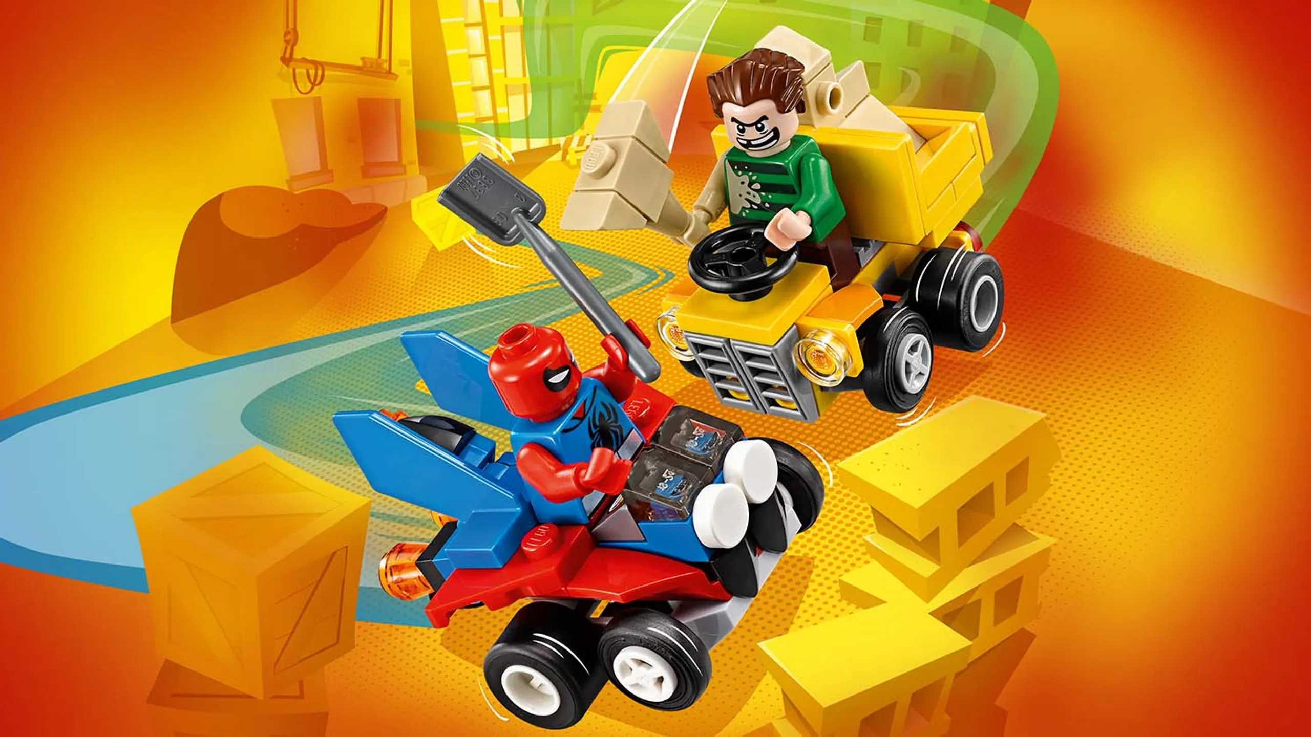 LEGO MARVEL Super Heroes Spider-Man vs. Sandman - 76089 - Spider-Man battles the evil Sandman racing their cars using both hammer and shovel