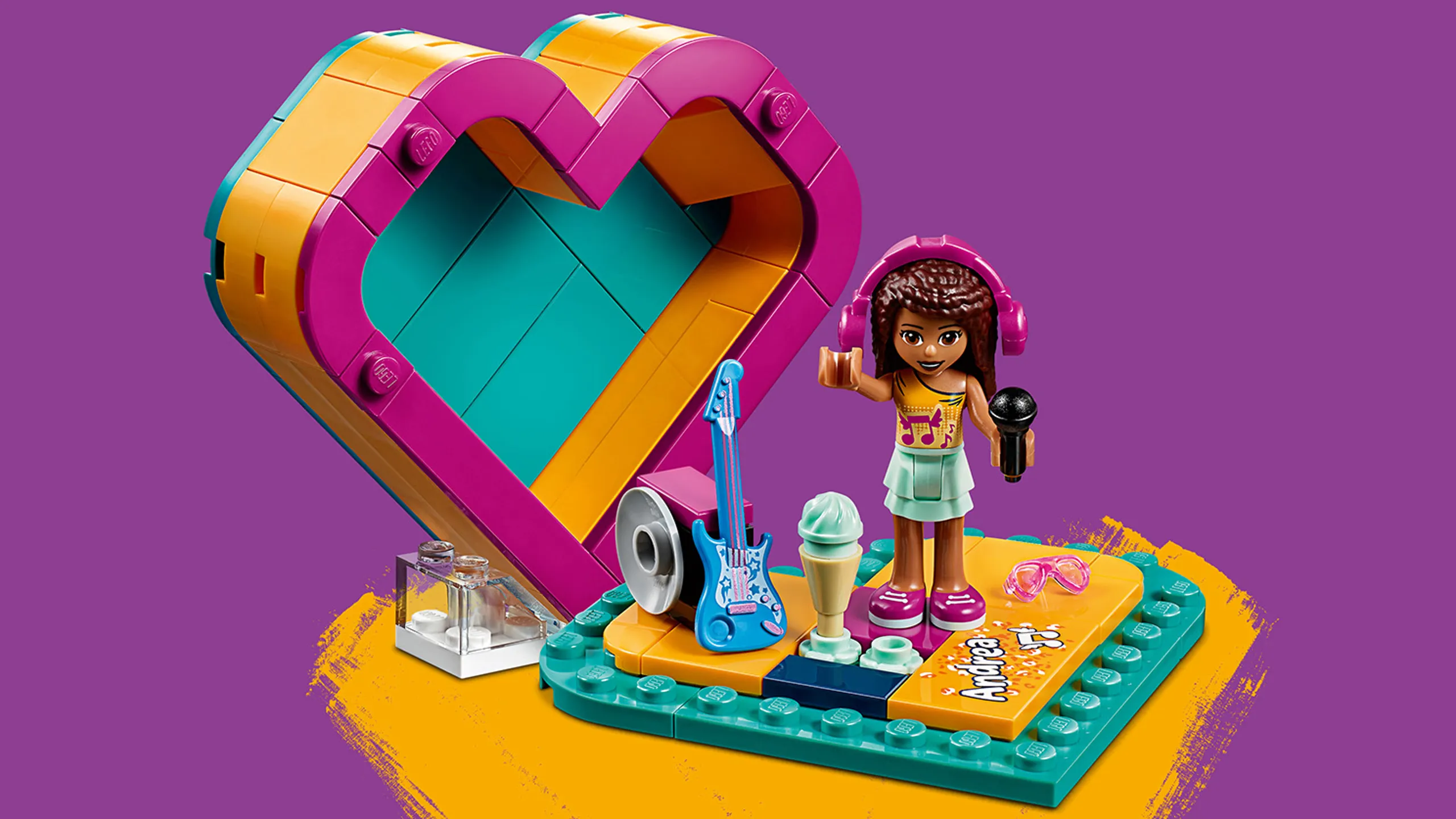 Lego Friends Tri Boîte/tui de rangement/boîte avec compartiments,  translucide violet