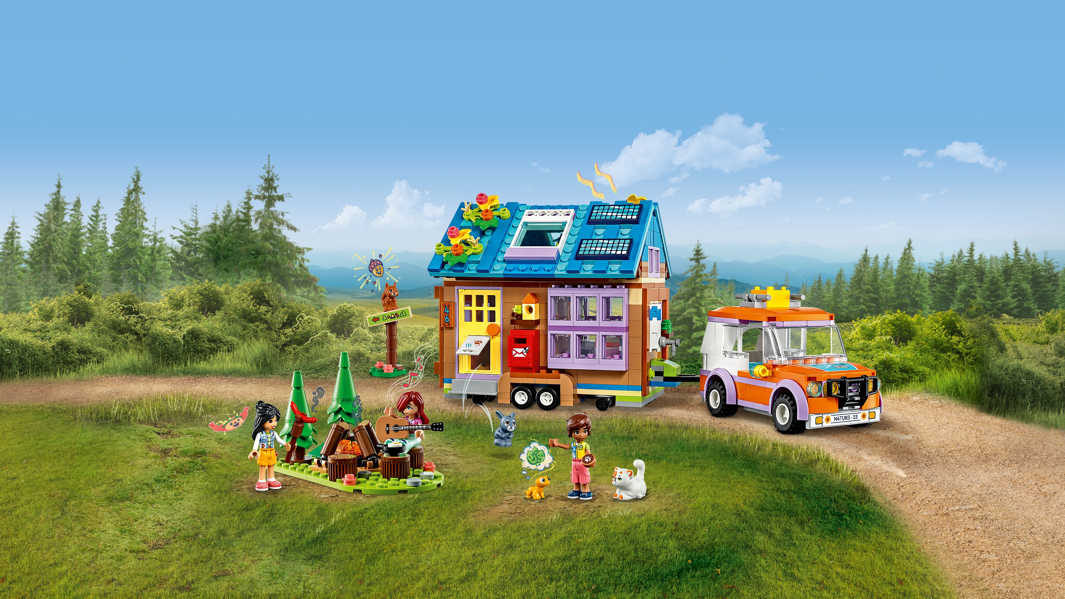 LEGO Friends 41735 La Mini Maison Mobile, Jeu Camping en Forêt avec Voiture  Jouet, Mini-Poupées Leo & Liann, Cadeau pour Enfants 7 Ans à Noël, 2023