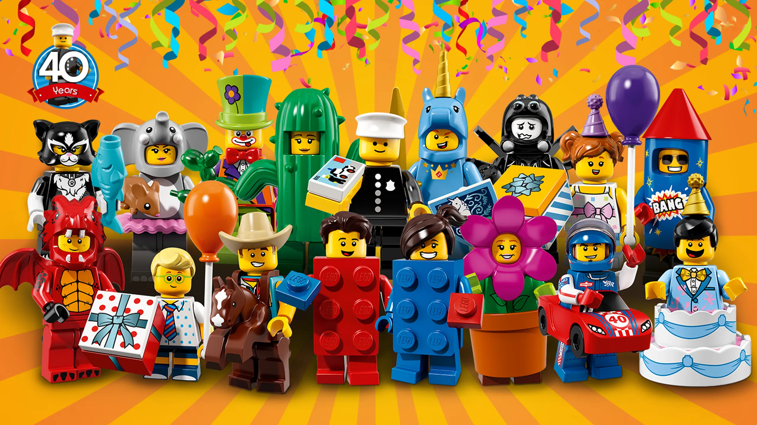 LEGO Minifigures - 71021 Series 18: Party - Collect the party characters from LEGO Minifigures Party series celebrating the 40th birthday of the LEGO Minifigure!