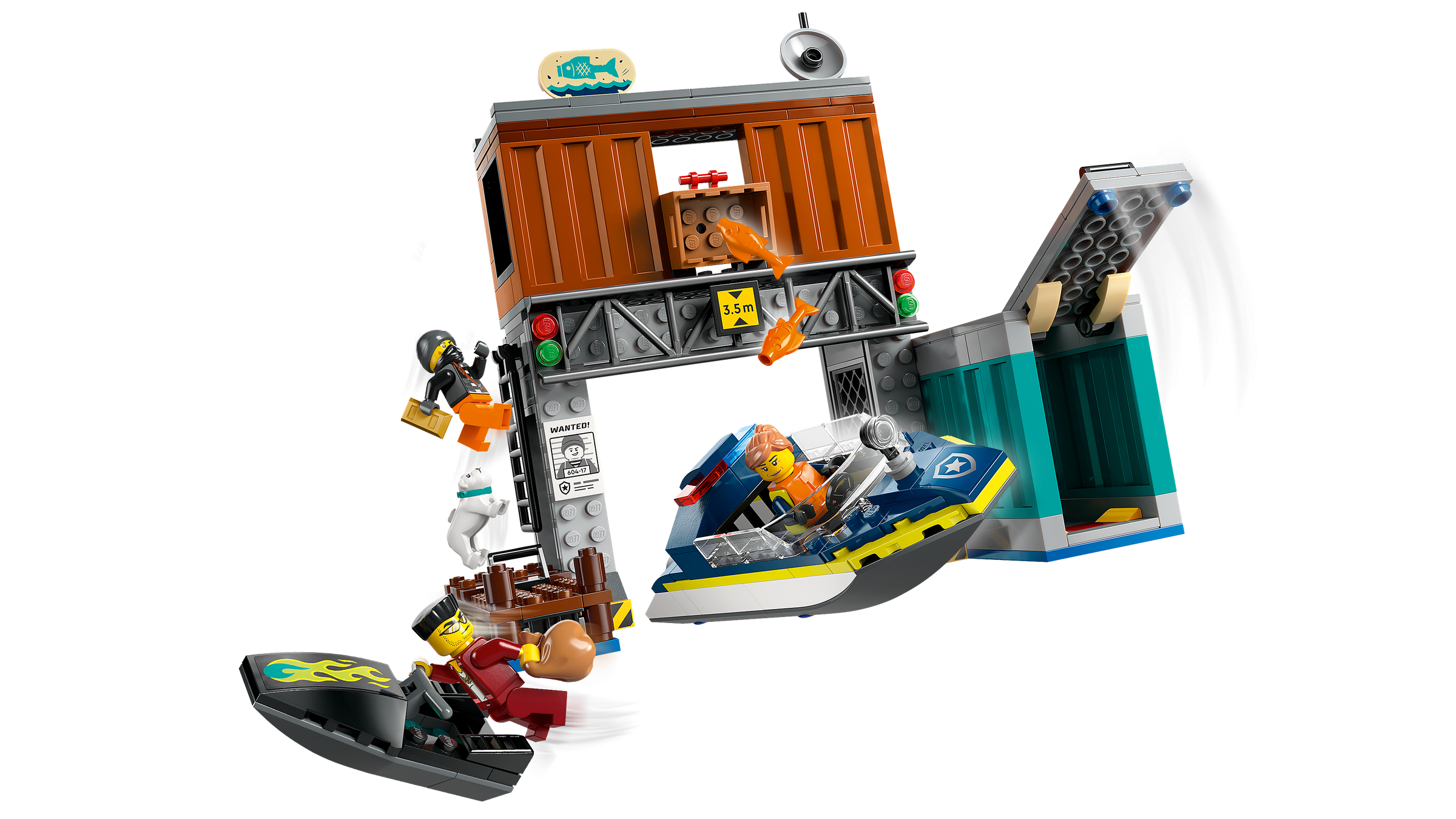 LEGO Police Speedboat and Crooks' Hideout (60417)
