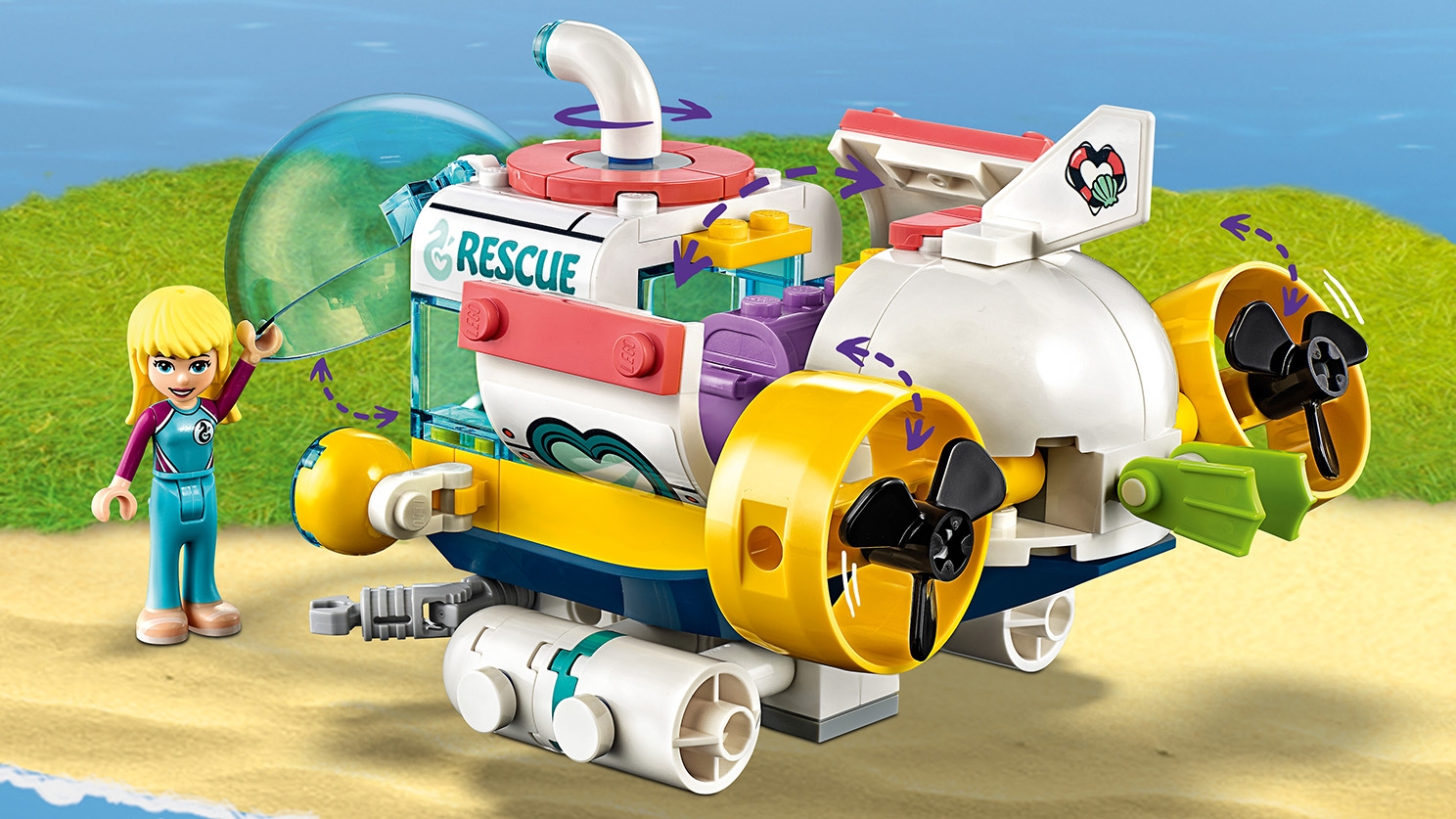 LEGO Friends 41378 amici missione BARCA Playset con sottomarino sigillato Nuovo di Zecca 