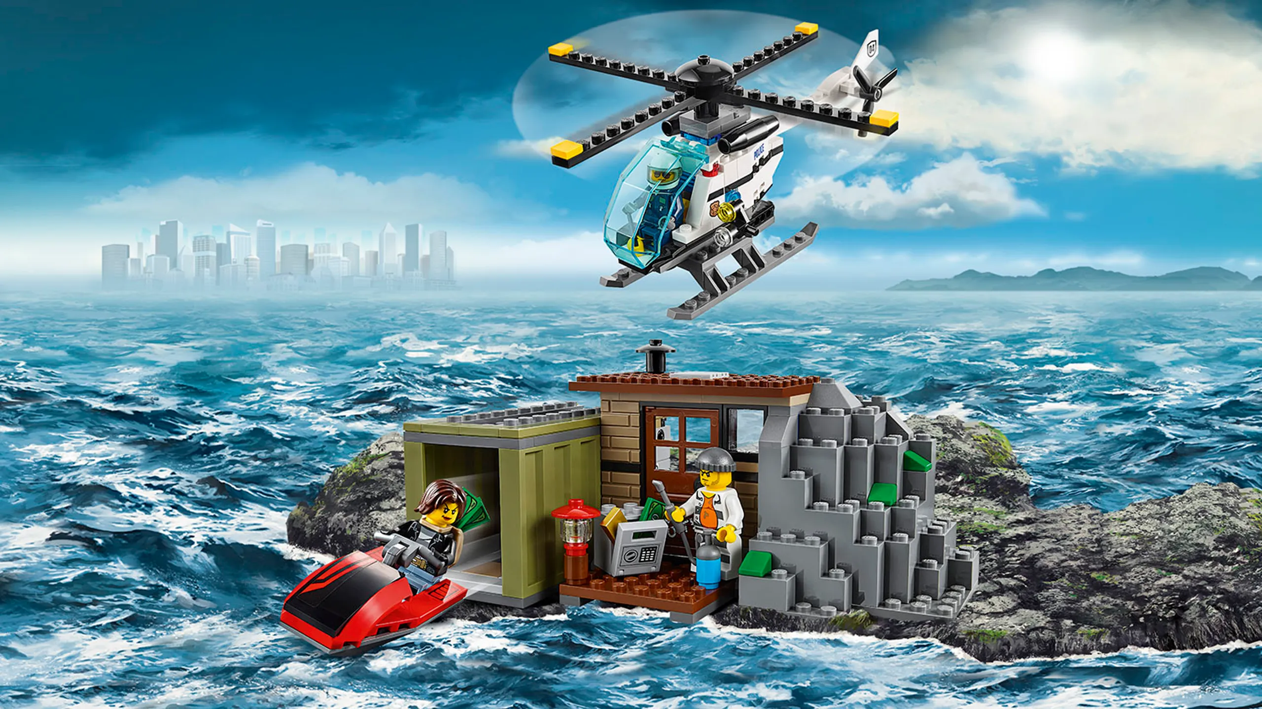 LEGO City crook minifigures hideout – Crooks Island 60131