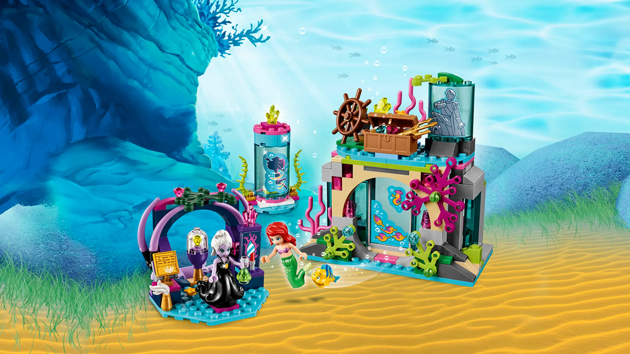 LEGO Disney - 41145 Ariel and the Magic Spell - Explore Ariel's secret cave with her treasures and visit the sea witch Ursula in her Grotto.