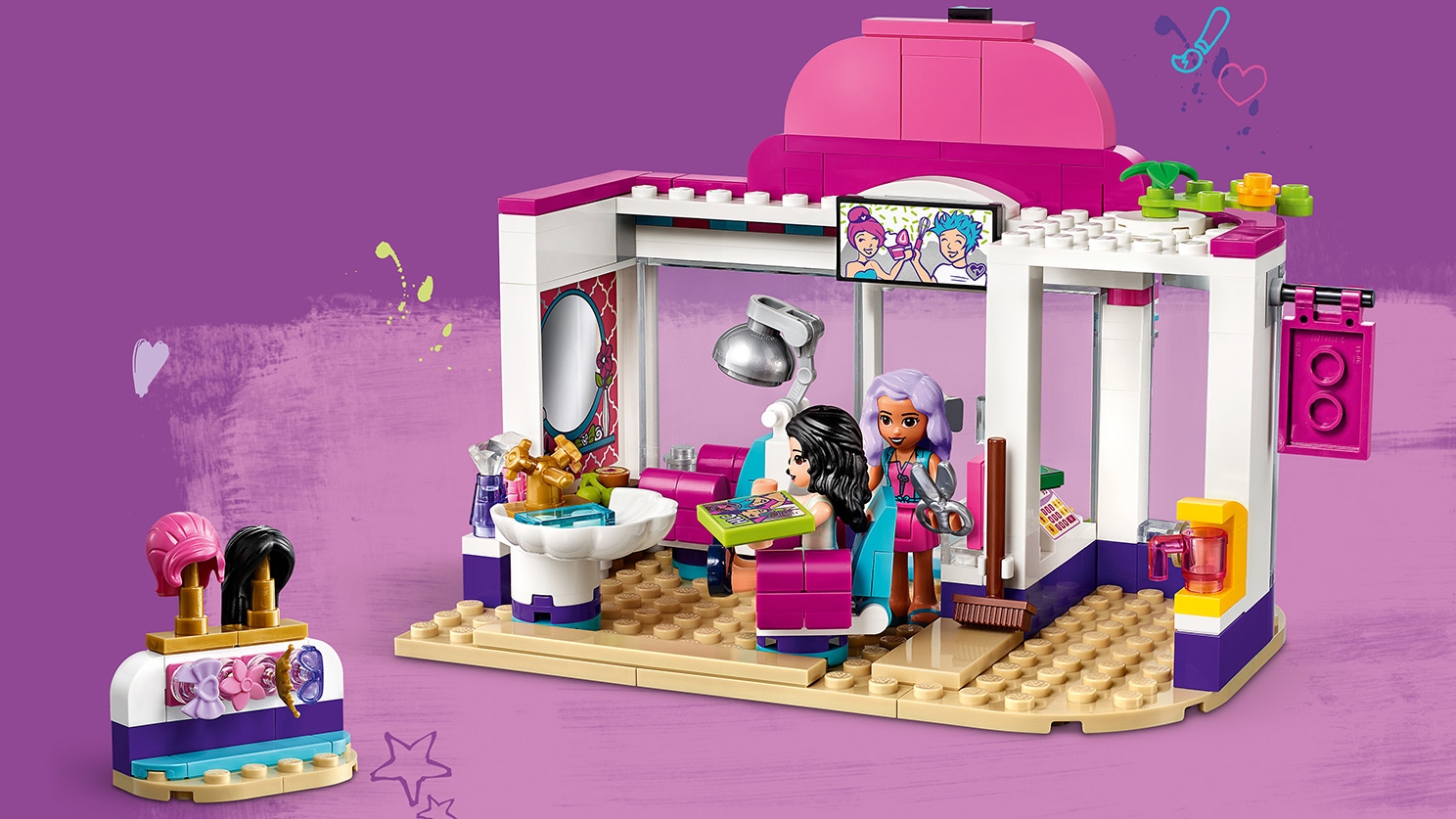 LEGO 41391 Friends Heartlake City Hair Salon Playset with Emma Mini Doll, Wigs and Hair Accessories, for 6+ Year Old 