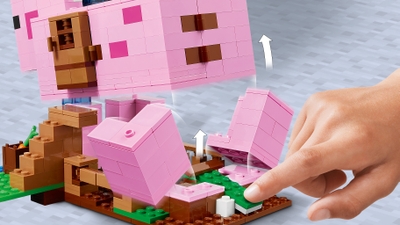 Conjunto de construção de casas para porcos Lego Minecraft