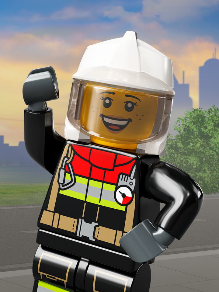 Lego Frau mit Brille Mitarbeiter Feuerwehr Feuerwehrfrau City cty0970 Neu 