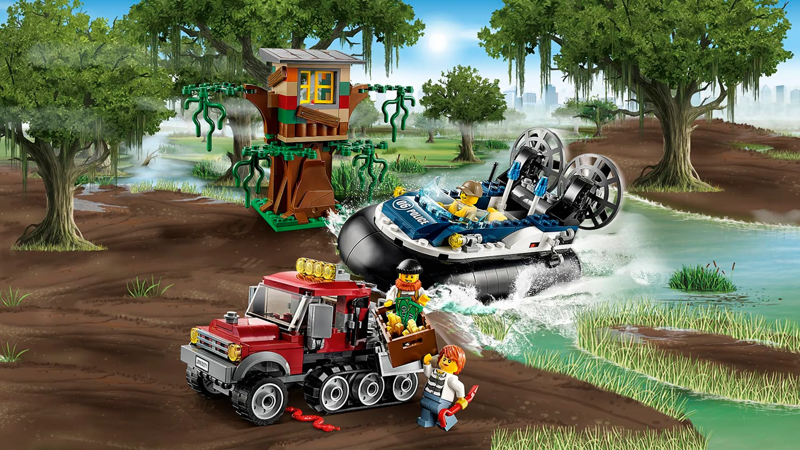 LEGO City Swamp Police chase - Hovercraft Arrest 60071
