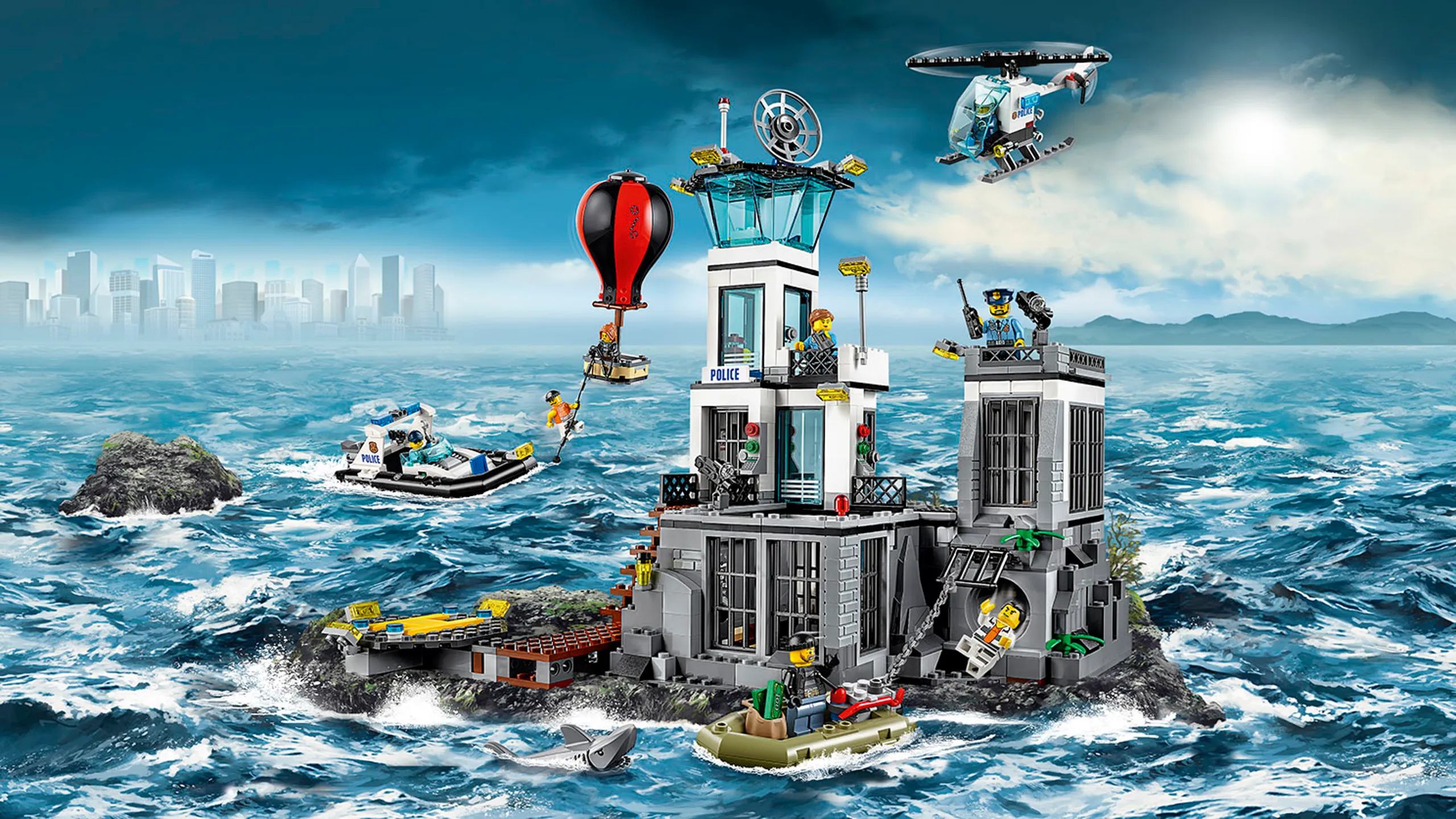 LEGO City Vězení na ostrově s minifigurkami a vozidly – Vězení na ostrově 60130