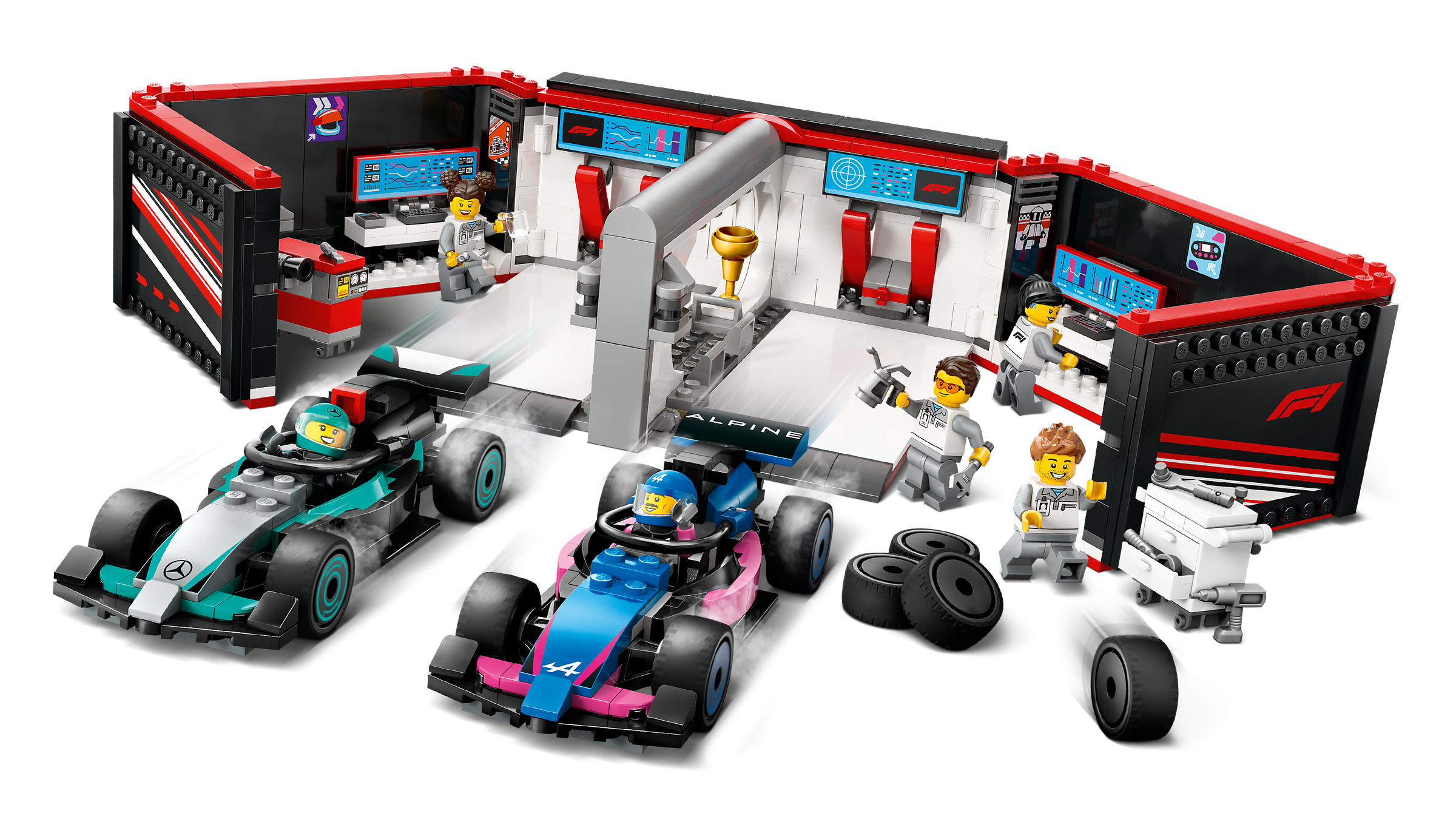 LEGO F1 Garage & Mercedes-AMG & Alpine Cars (60444)