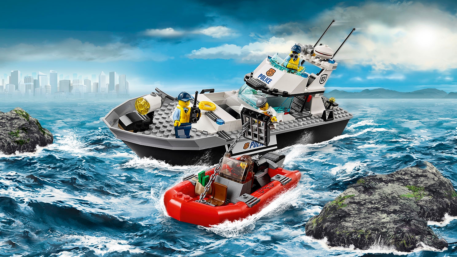 LEGO City vervoer van en naar Gevangeniseiland - Politie patrouilleboot 60129