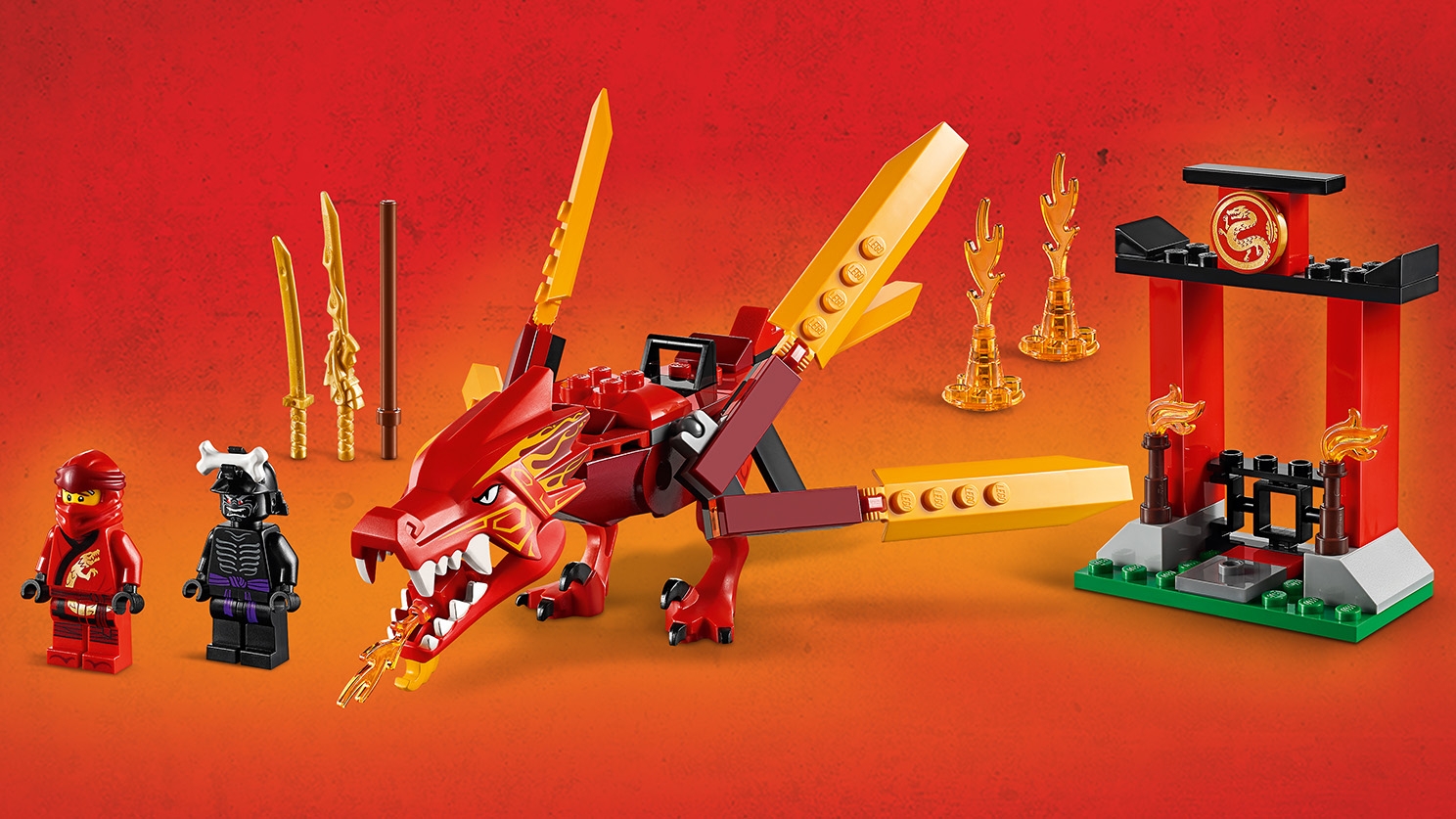 LEGO NINJAGO Legacy Kai's Fire Dragon 71701 Building Kit (81