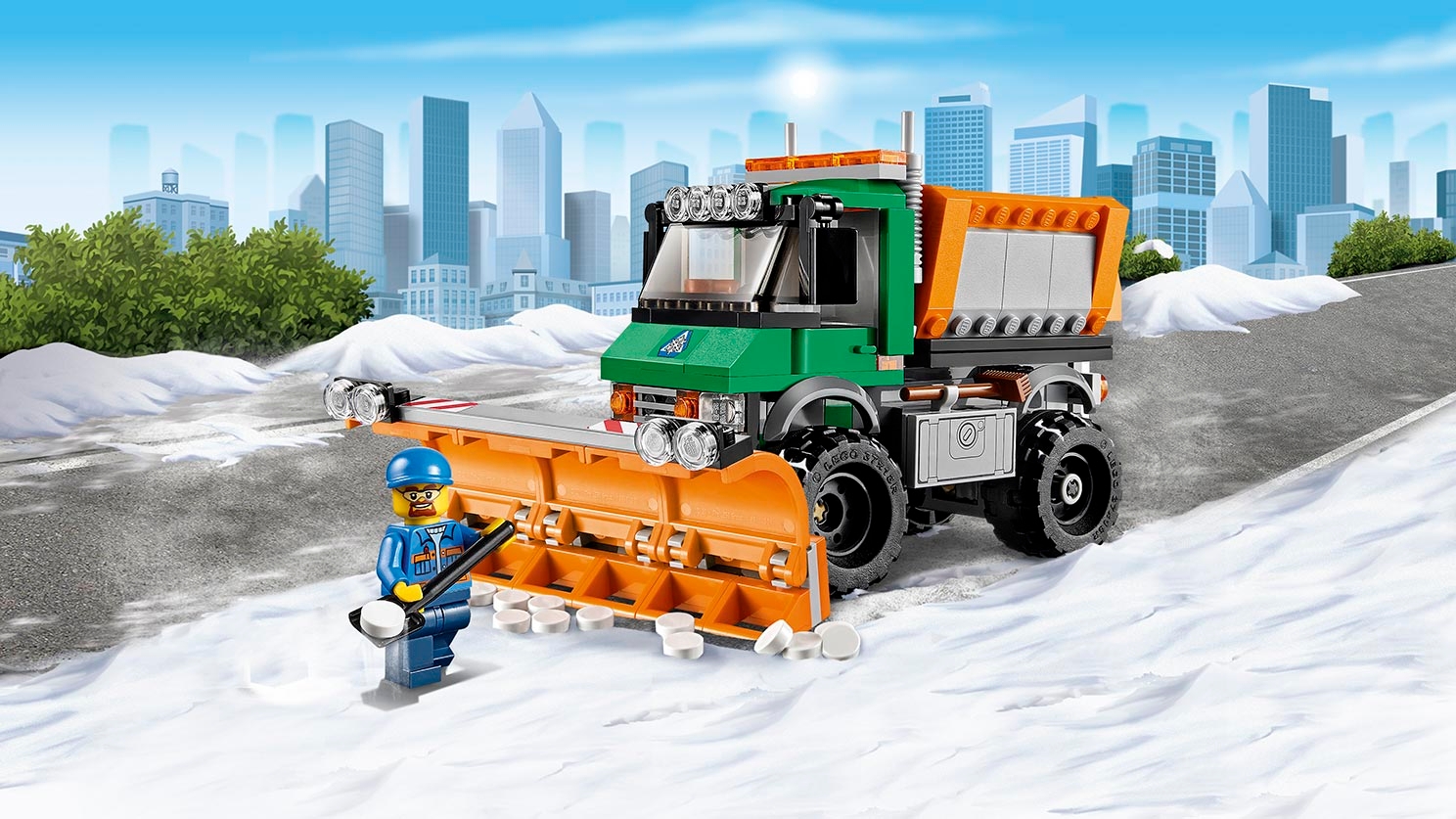 Pflug Räumschild NEW job site plow tractor Lego City 30353 Traktor NEU 