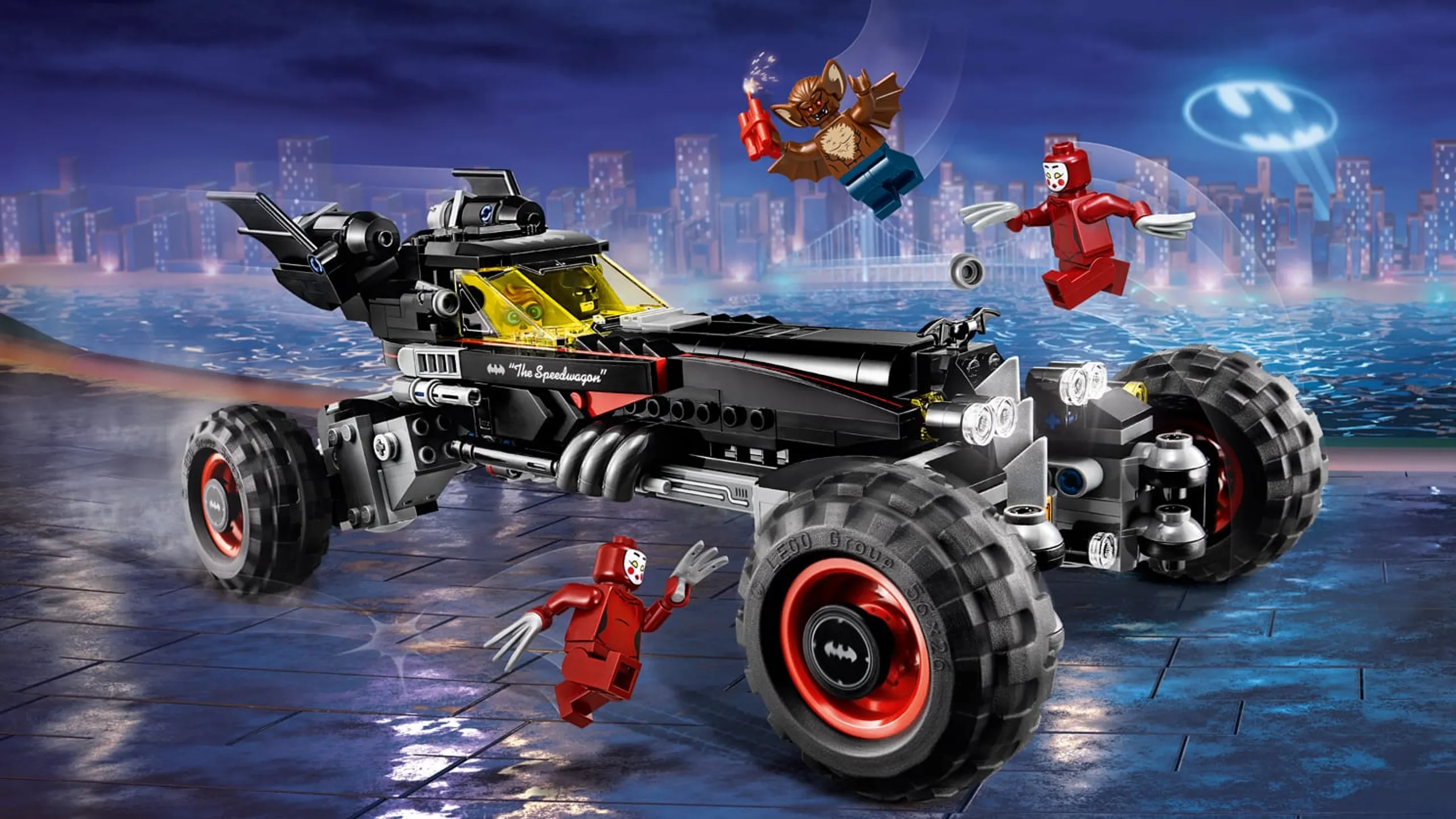 LEGO Batman Movie the Batmobile - 70905 - Batman and his sidekick Robin fight against the Man-Bat and the Kabuki Twins in this monster truck version of the Batmobile.
