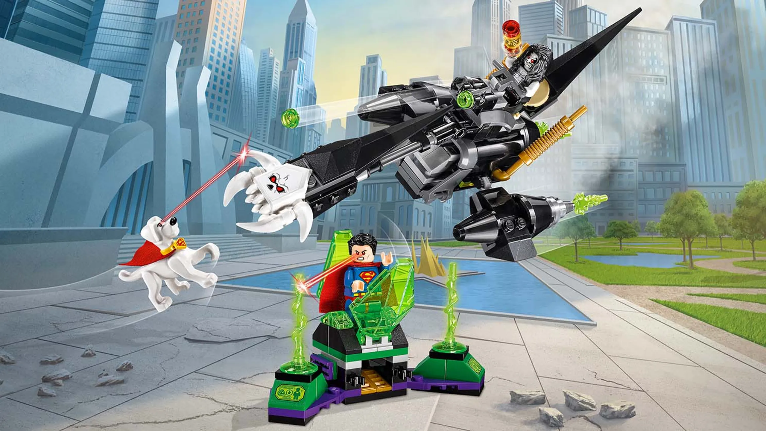 LEGO DC Super Heroes Superman and Krypto Team-Up - 76096 - Join Krypto™ the Super-Dog’s bid to release Superman™ with this LEGO® DC Comics Super Heroes Superman & Krypto Team-Up set