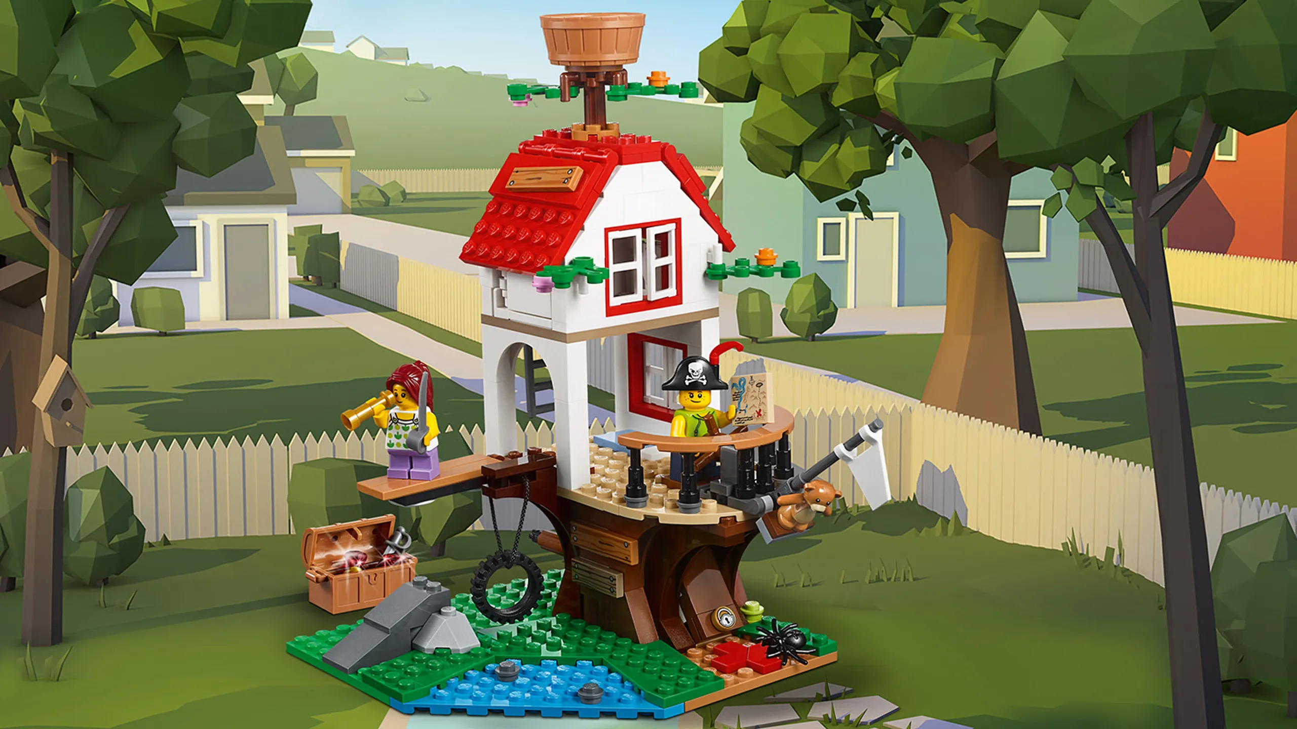 LEGO Creator 3 in 1 - 31078 Tree house Adventures - Build a fun pirate themed tree house with a treasure map, treasure chest, a crow's nest and place to walk the plank.