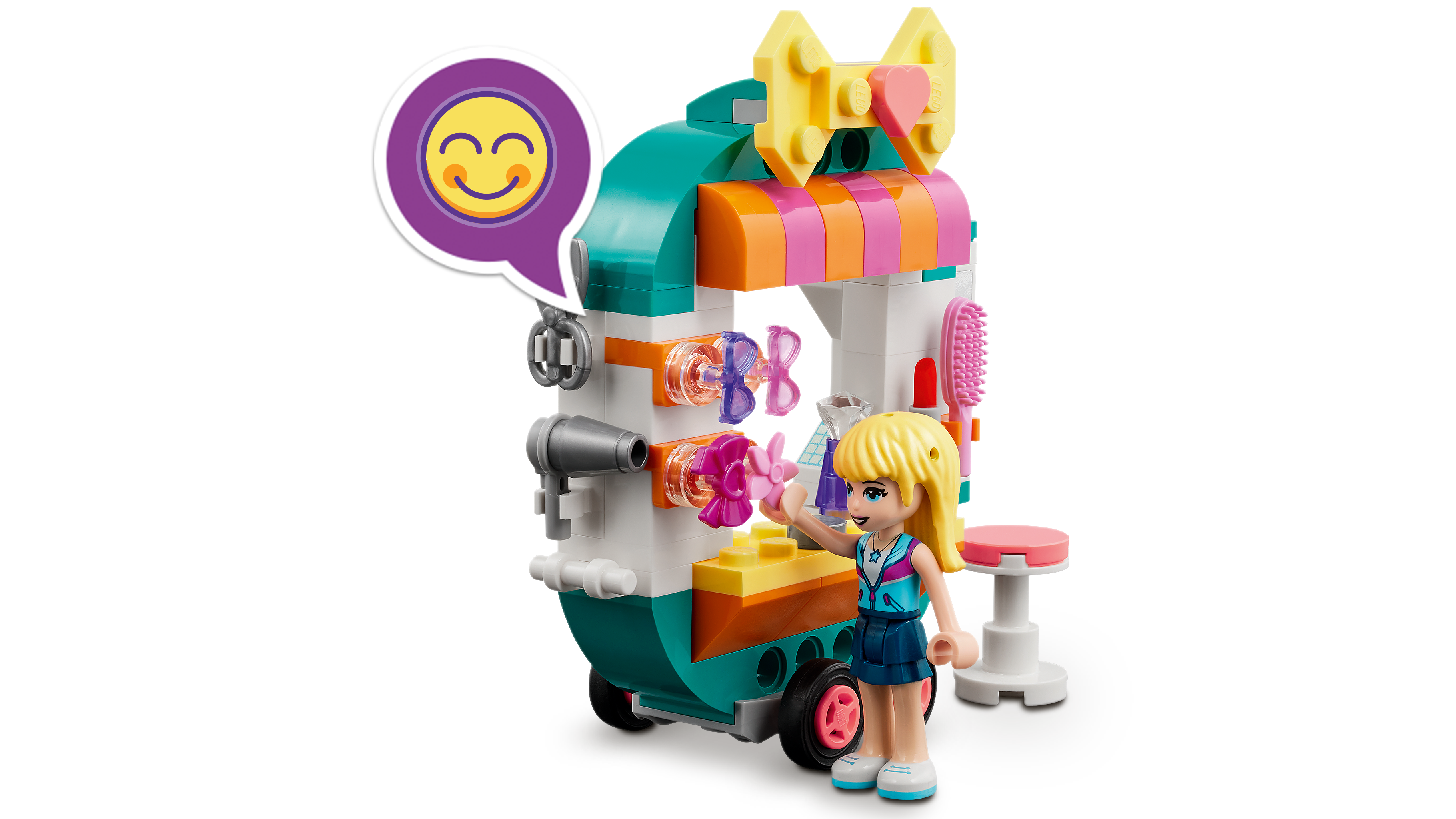 LEGO Friends Mobile Fashion Boutique Shop and Hair Salon Playset 41719,  Creative Toy for Kids, Girls and Boys 6 Plus Years Old with Stephanie