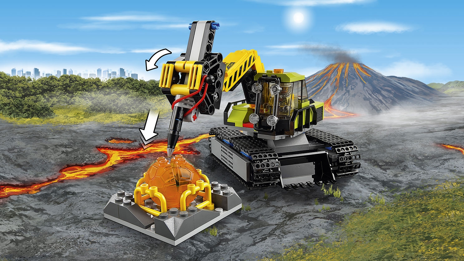 Smerig vacuüm Reageer Vulkaan onderzoeksbasis 60124 - LEGO® City sets - LEGO.com voor kinderen