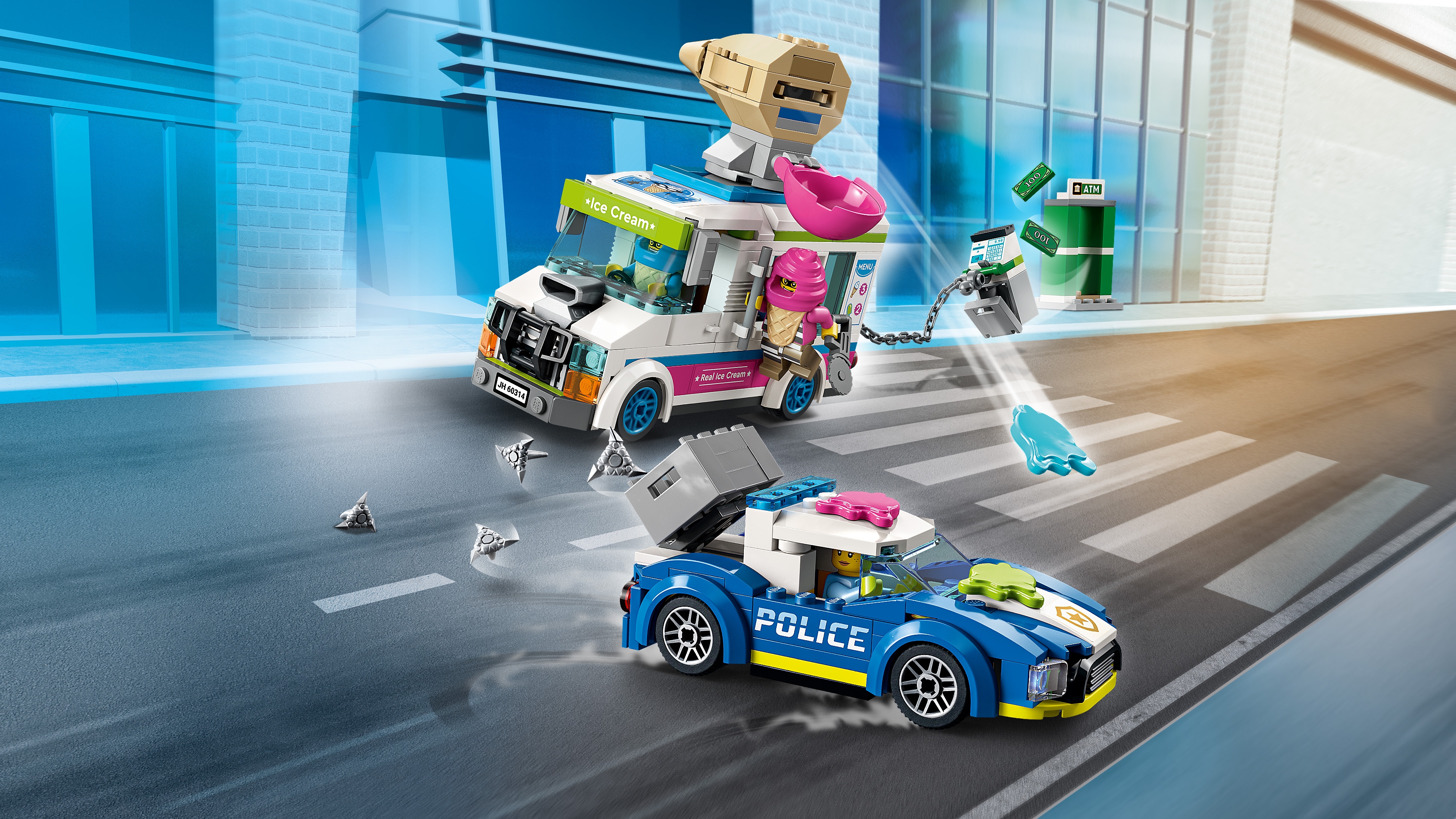 LEGO City Series 60314 persecución policial con camión de helados 