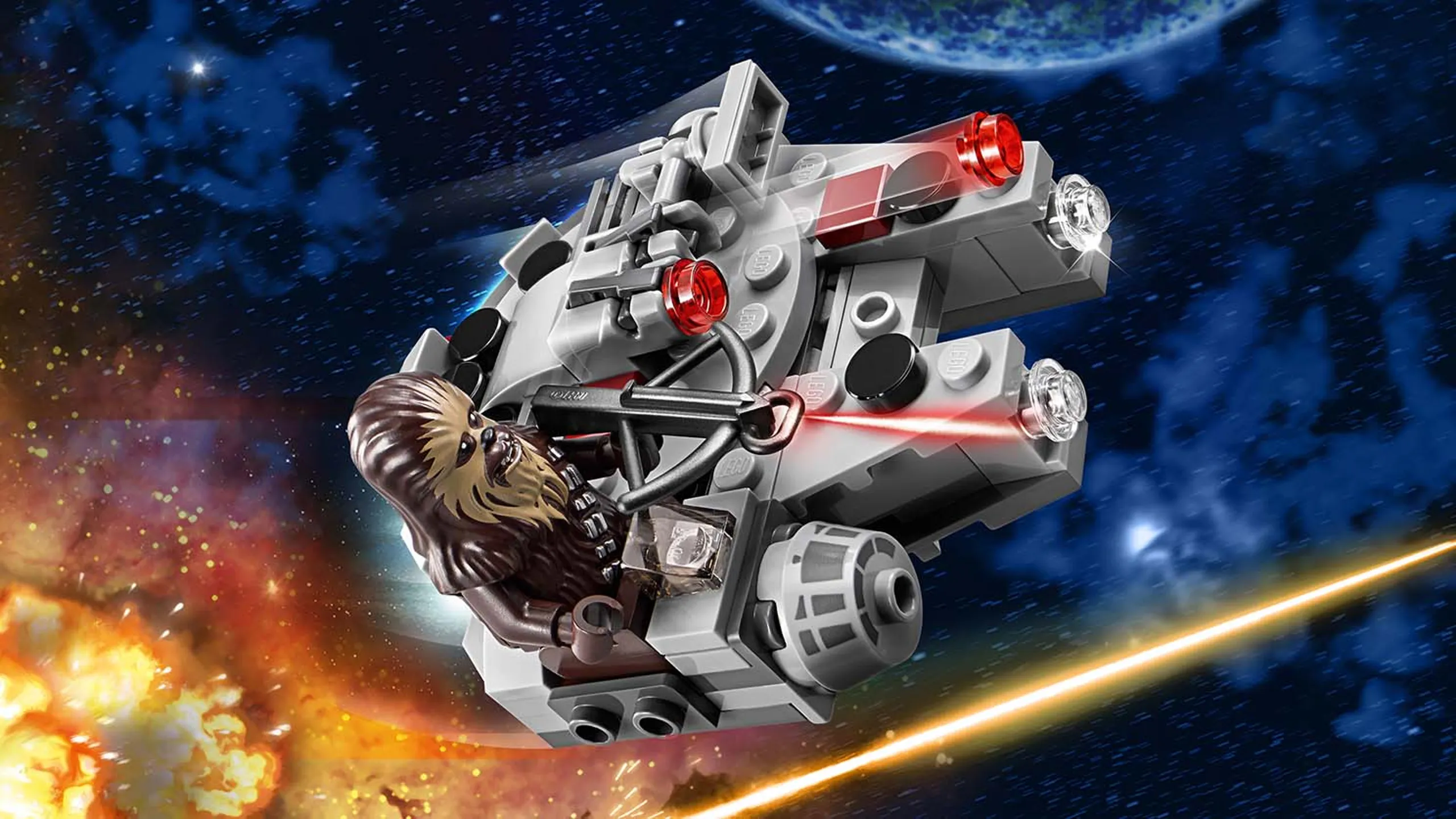 LEGO Star Wars Millennium Falcon™ Microfighter - 75193 - Chewbacca flying into battle in the Millennium Falcon