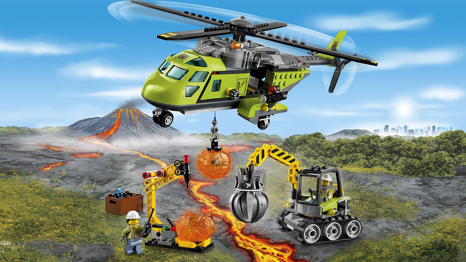 火山調査隊のヘリコプター 60123 - レゴ®シティ セット - LEGO.comキッズ