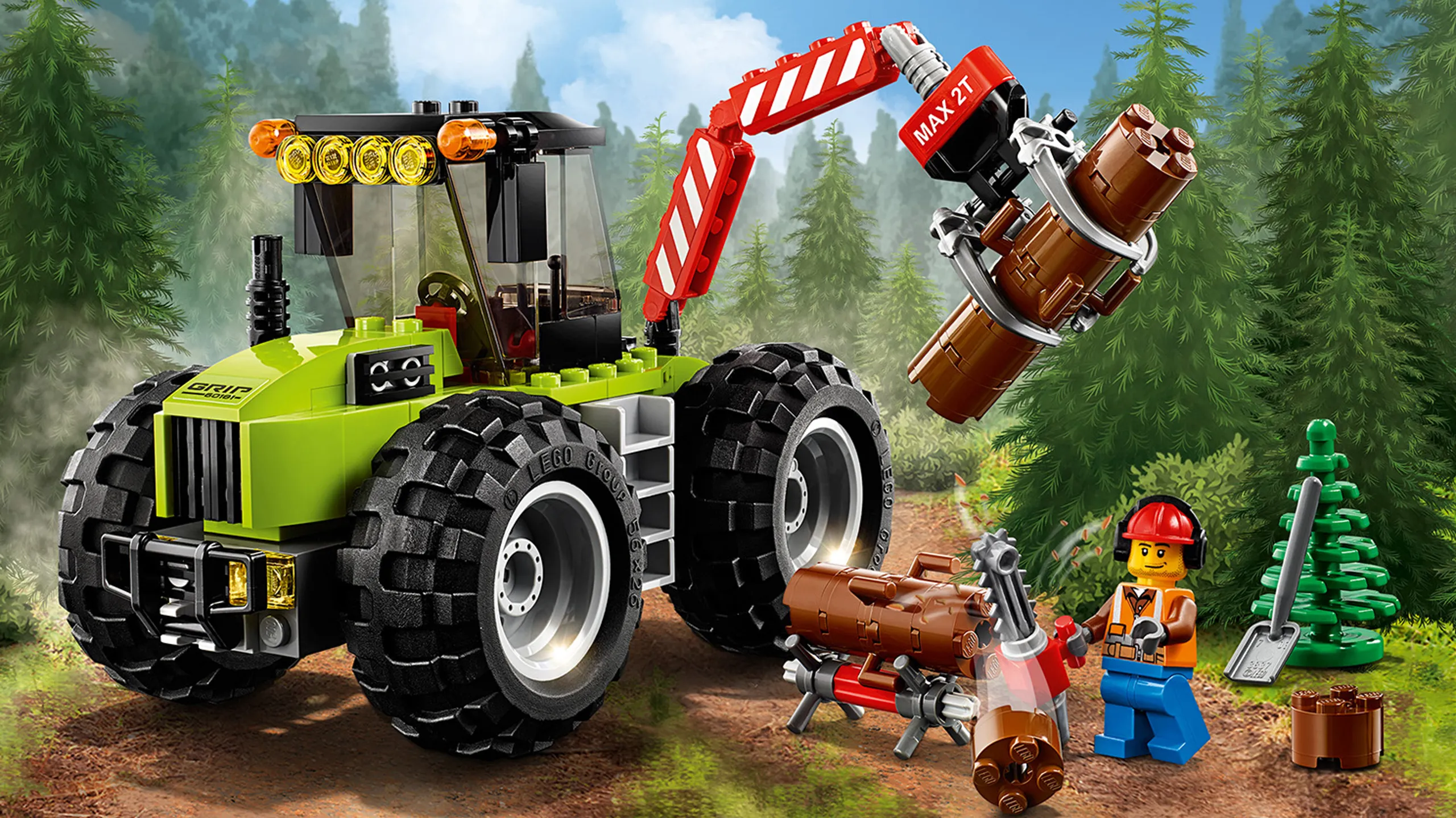 LEGO City Great Vehicles - 60181 Forest Tractor - Use the tractor to help the forest worker lift big logs of wood.