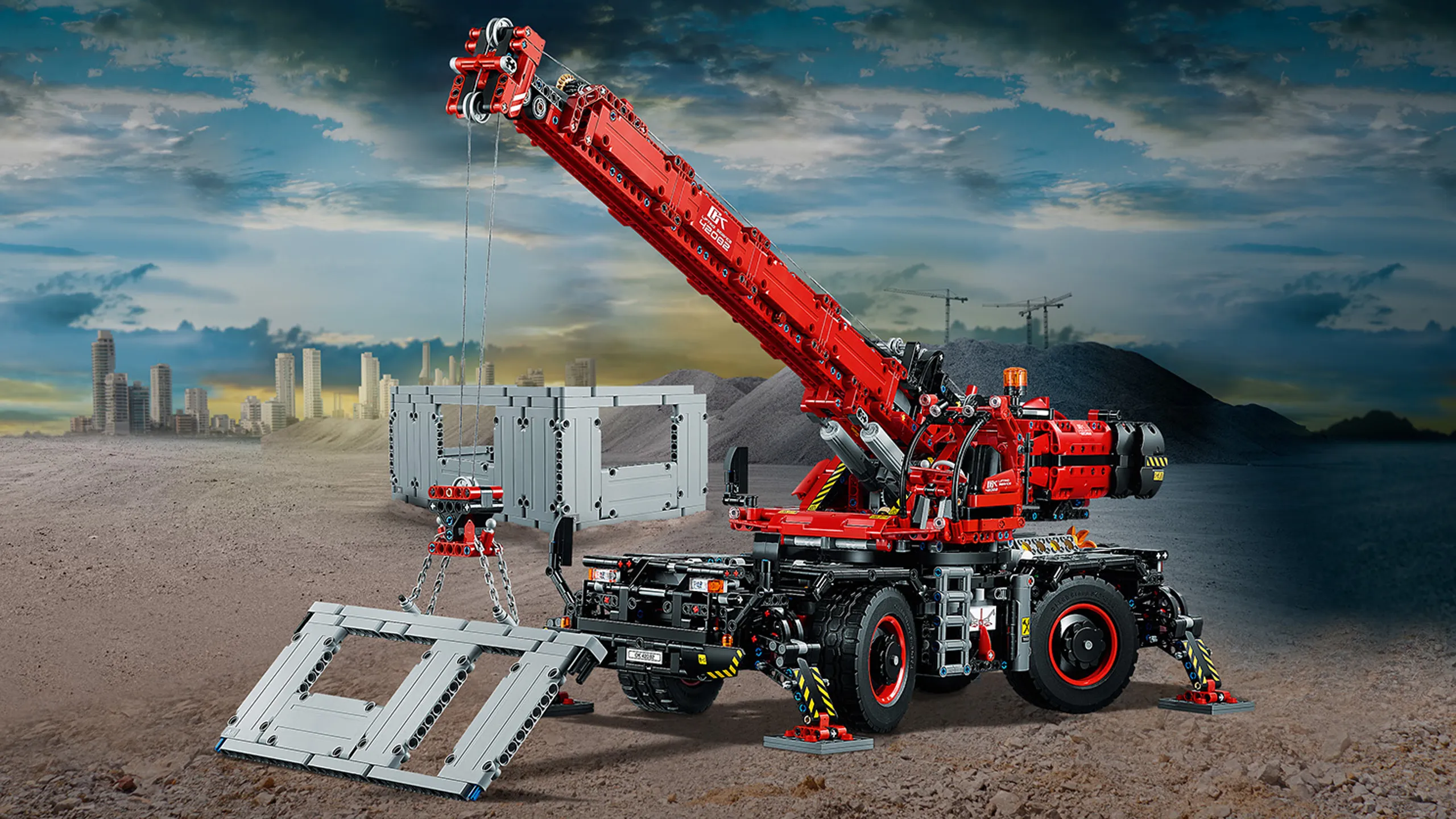 LEGO Technic - 42082 Rough Terrain Crane - This is the largest and tallest LEGO Technic crane to date, pre-August 2018! It's packed with functions and details and can be combined with the Power Functions motor.