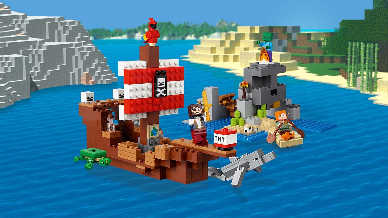 hielo Histérico Grande The Pirate Ship Adventure 21152 - LEGO® Minecraft™ Sets - LEGO.com for kids