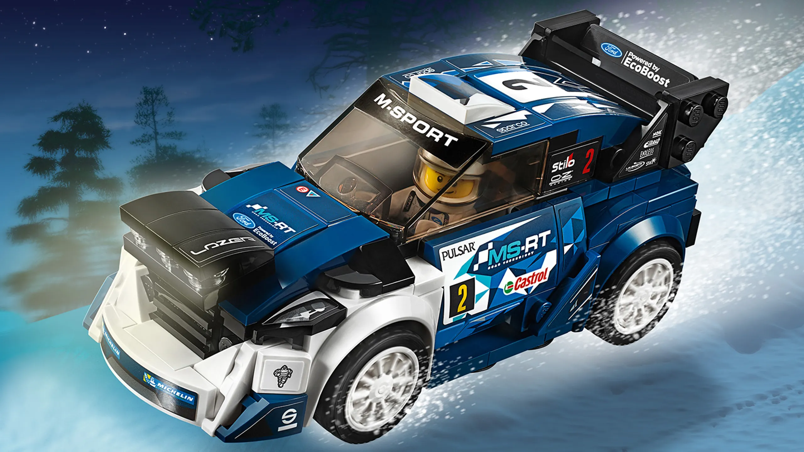 LEGO Speed Champions - 75885 Ford Fiesta M-Sport WRC - Build this stunning car and swap to the special hood for driving in dark conditions.