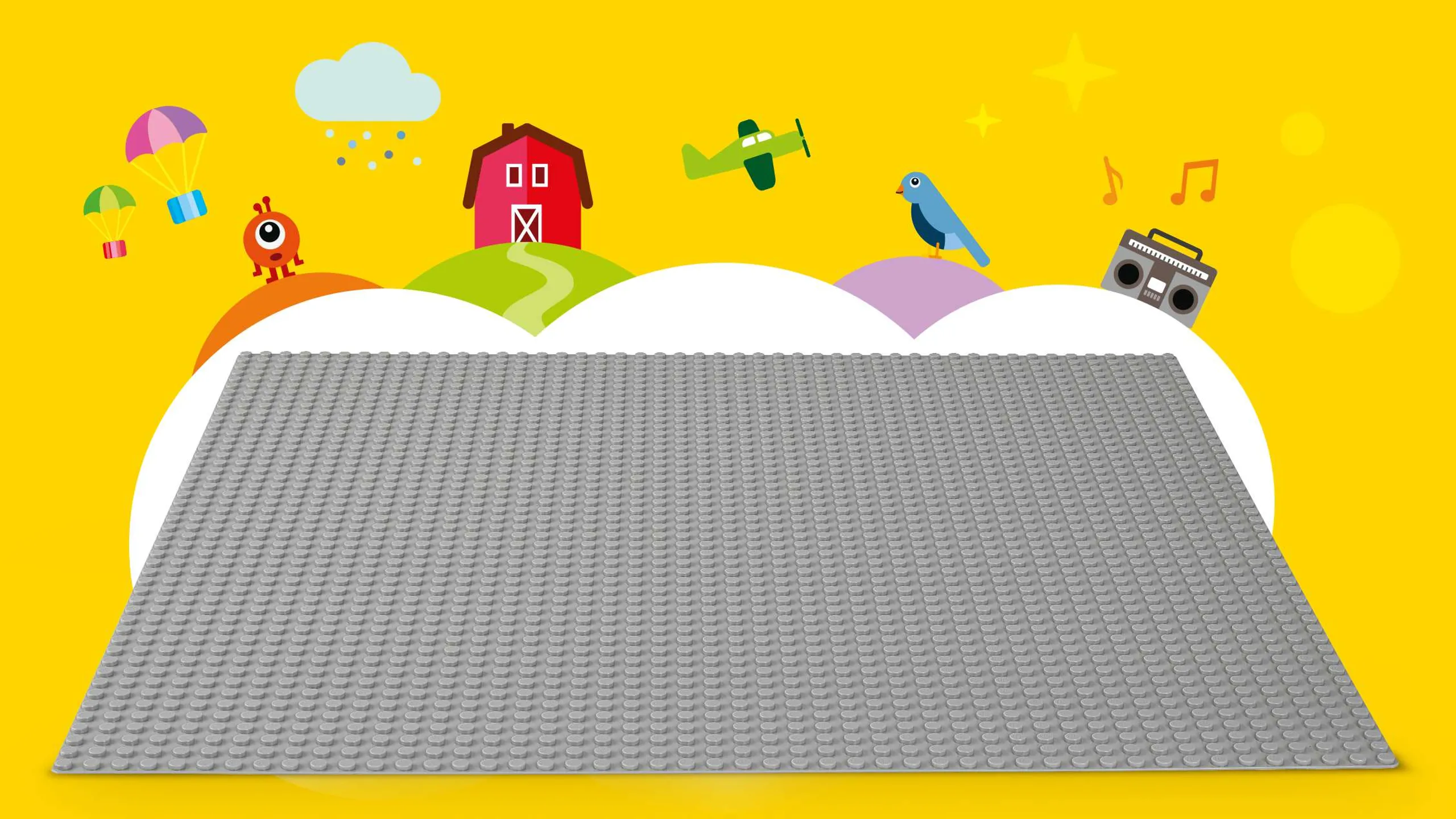 LEGO Classic Grey Base Plate - 10701 - Use this grey LEGO base plate as a foundation for any build you like!