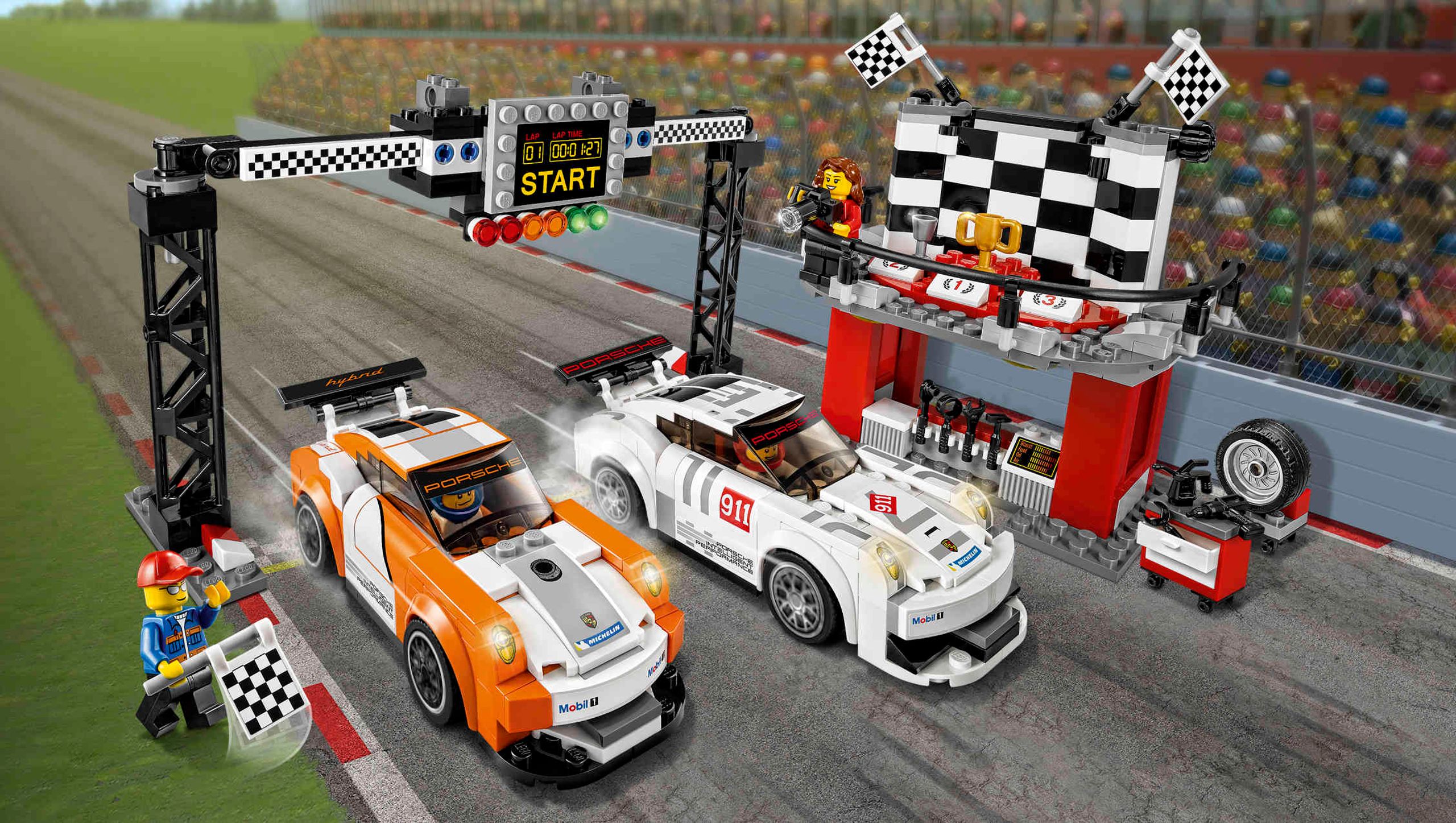 ポルシェ 911 GT フィニッシュライン - ビデオ - LEGO.comキッズ