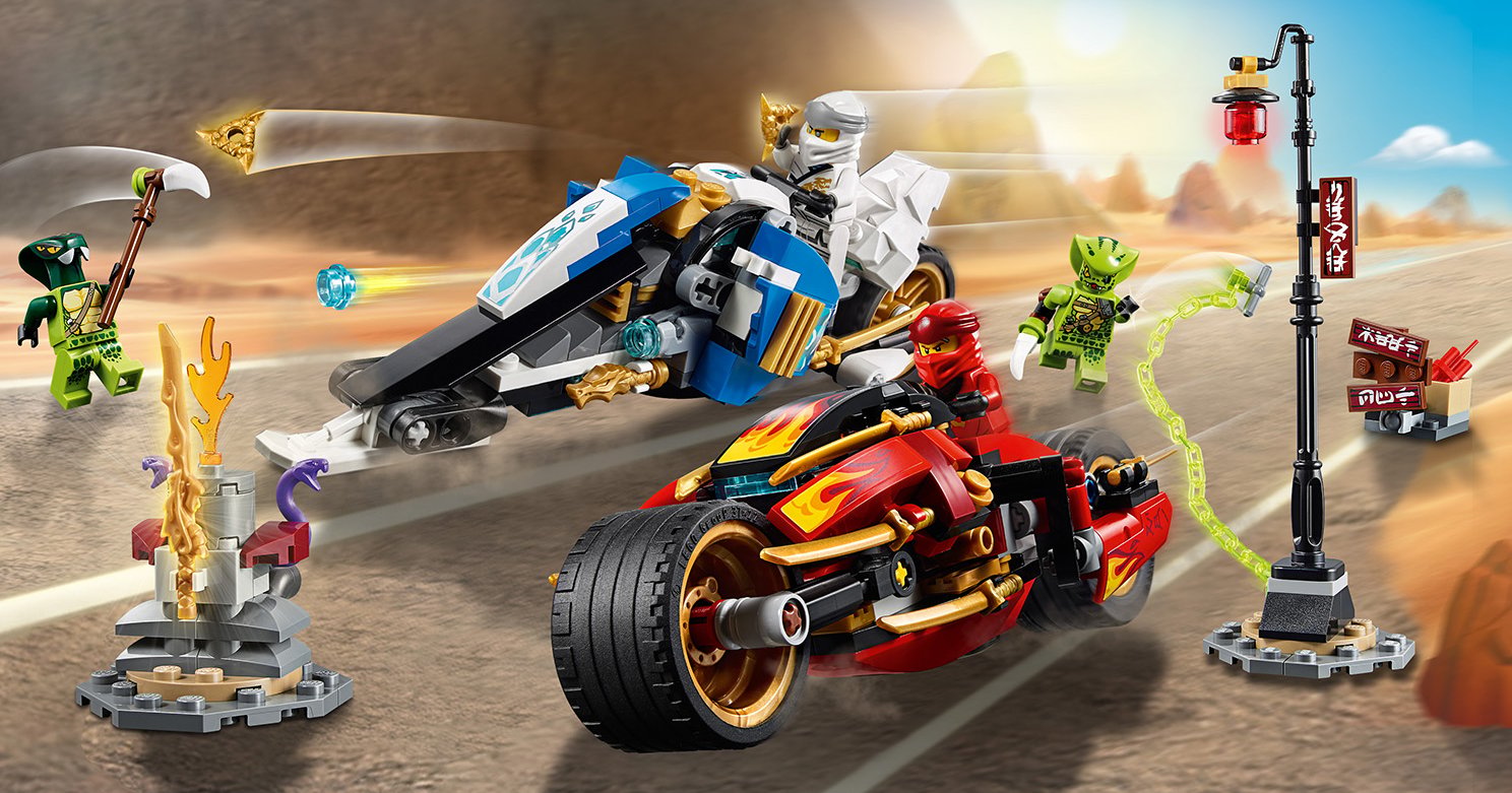 Kai's Blade Cycle & Zane's Snowmobile - Videos - LEGO.com for kids