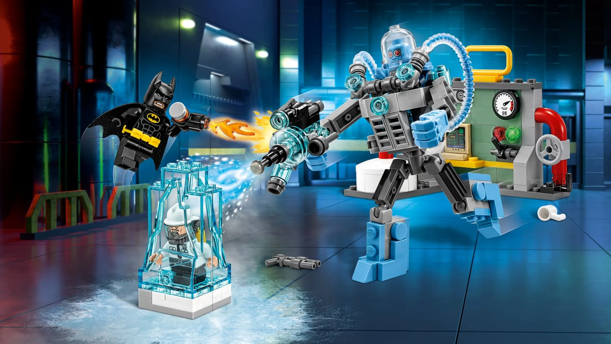 LEGO Batman Movie Mr Freeze Ice Attack – 70901 – Batman fights Mr Freeze, who has freezed an officer, with fire in an abandoned factory