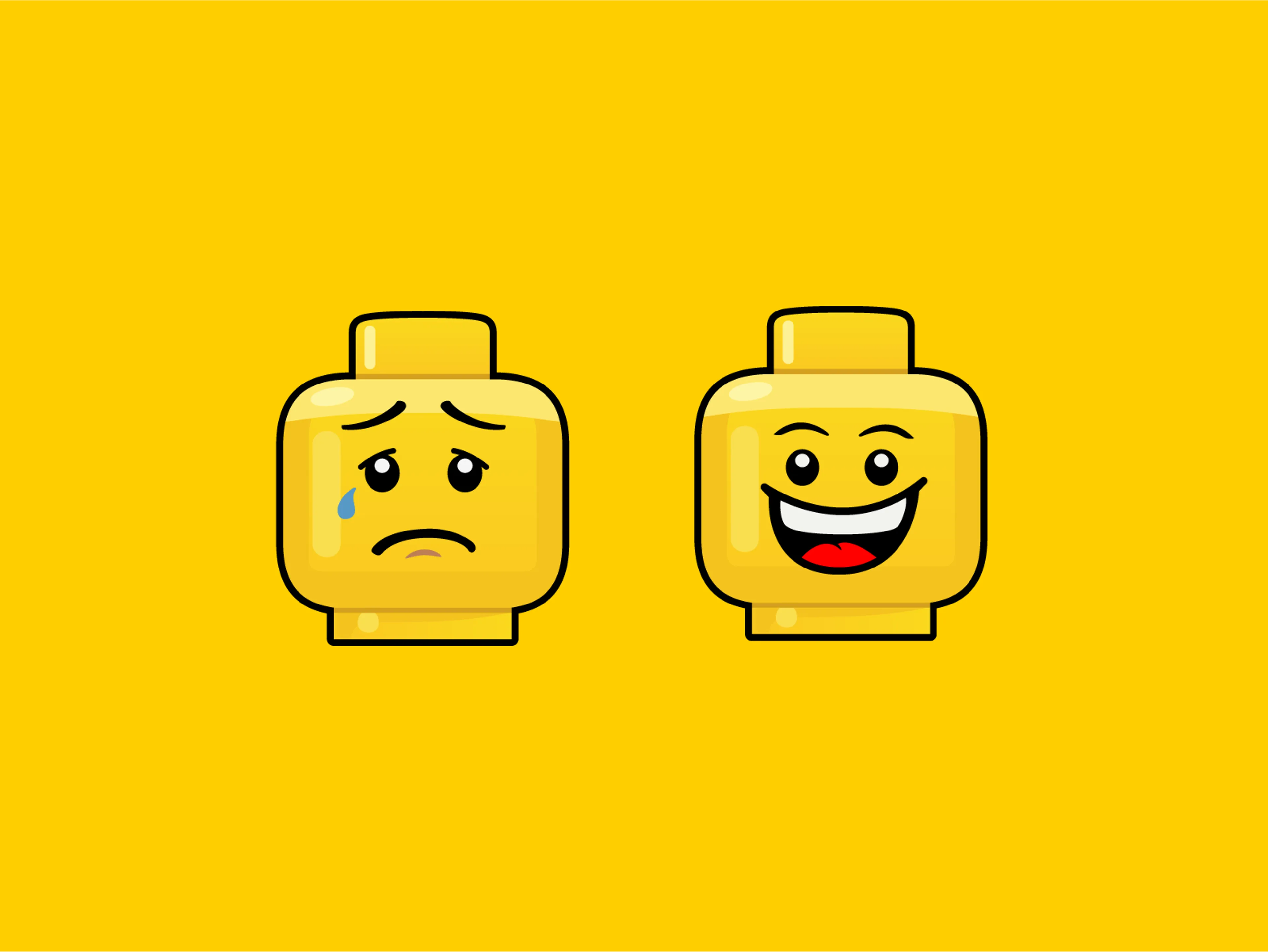 Two LEGO heads